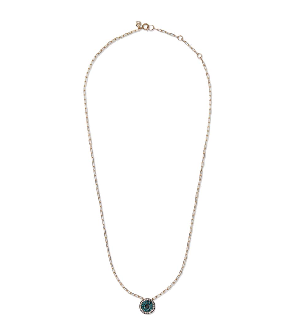 Annoushka Yellow Gold and Diamond Mythology Evil Eye Necklace