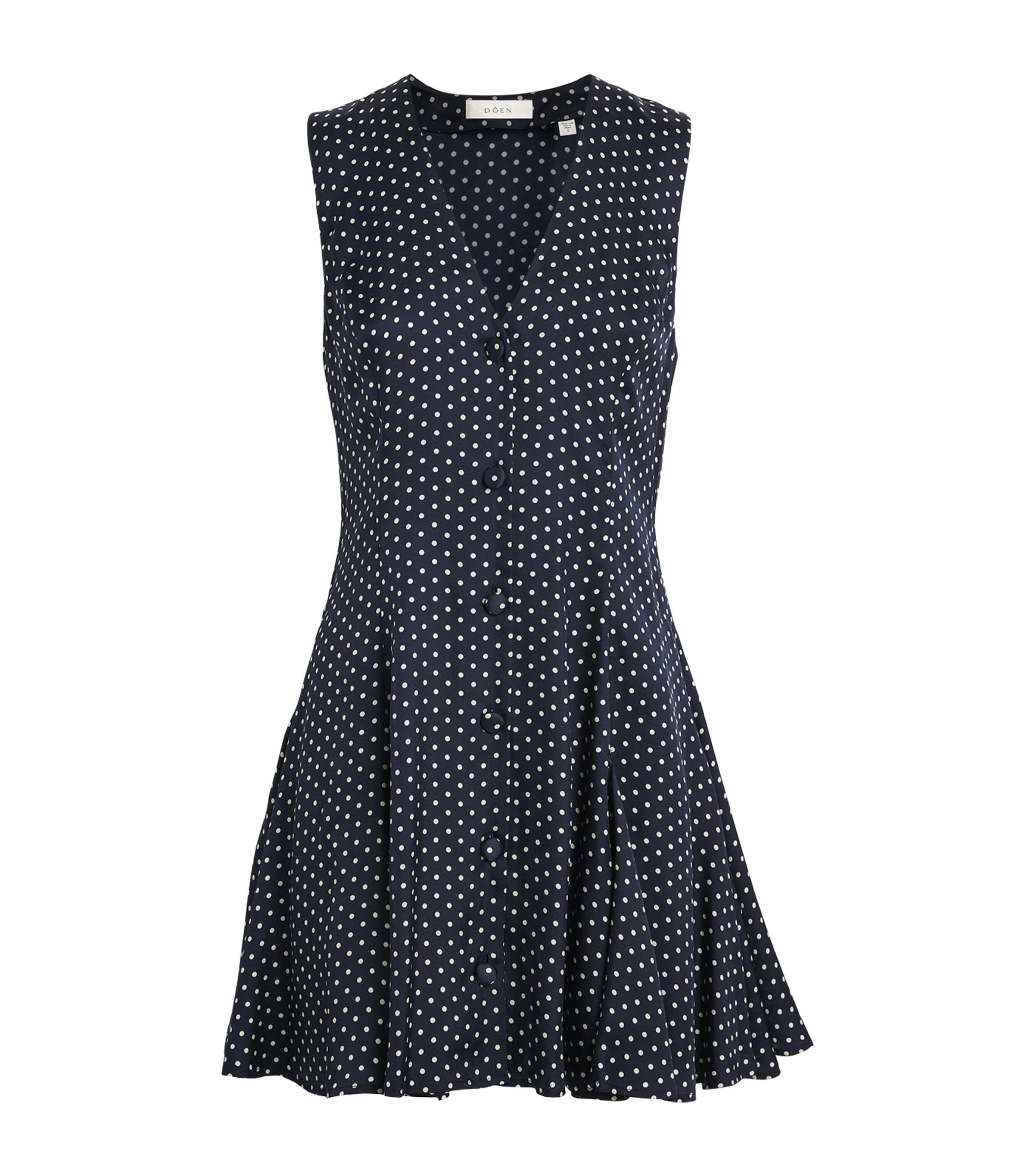 DÔEN Womens Silk-Blend Aubrey Mini Dress Hepburn Dot