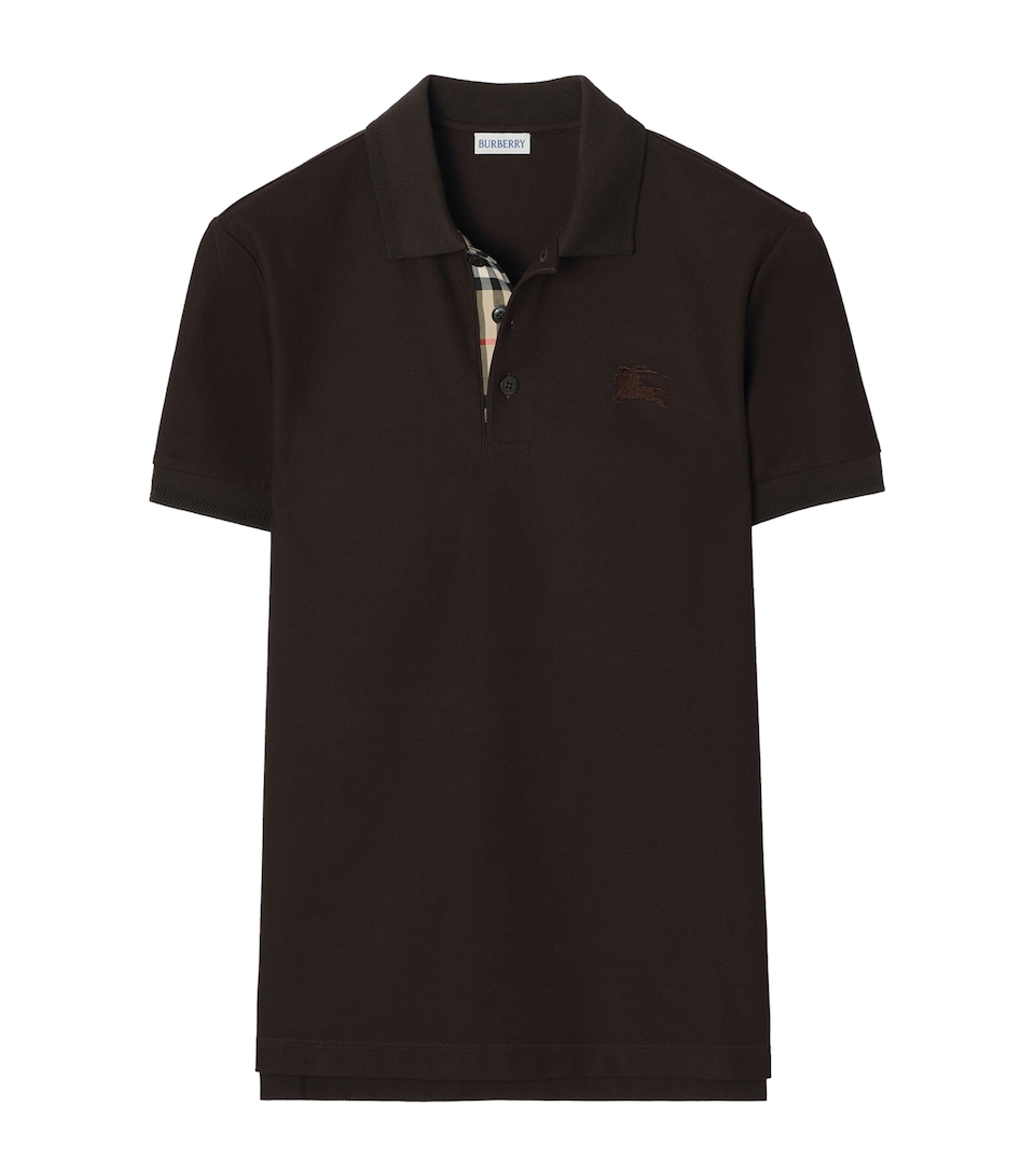 Burberry Mens Cotton Piqué Slim Polo Shirt Clove Brown