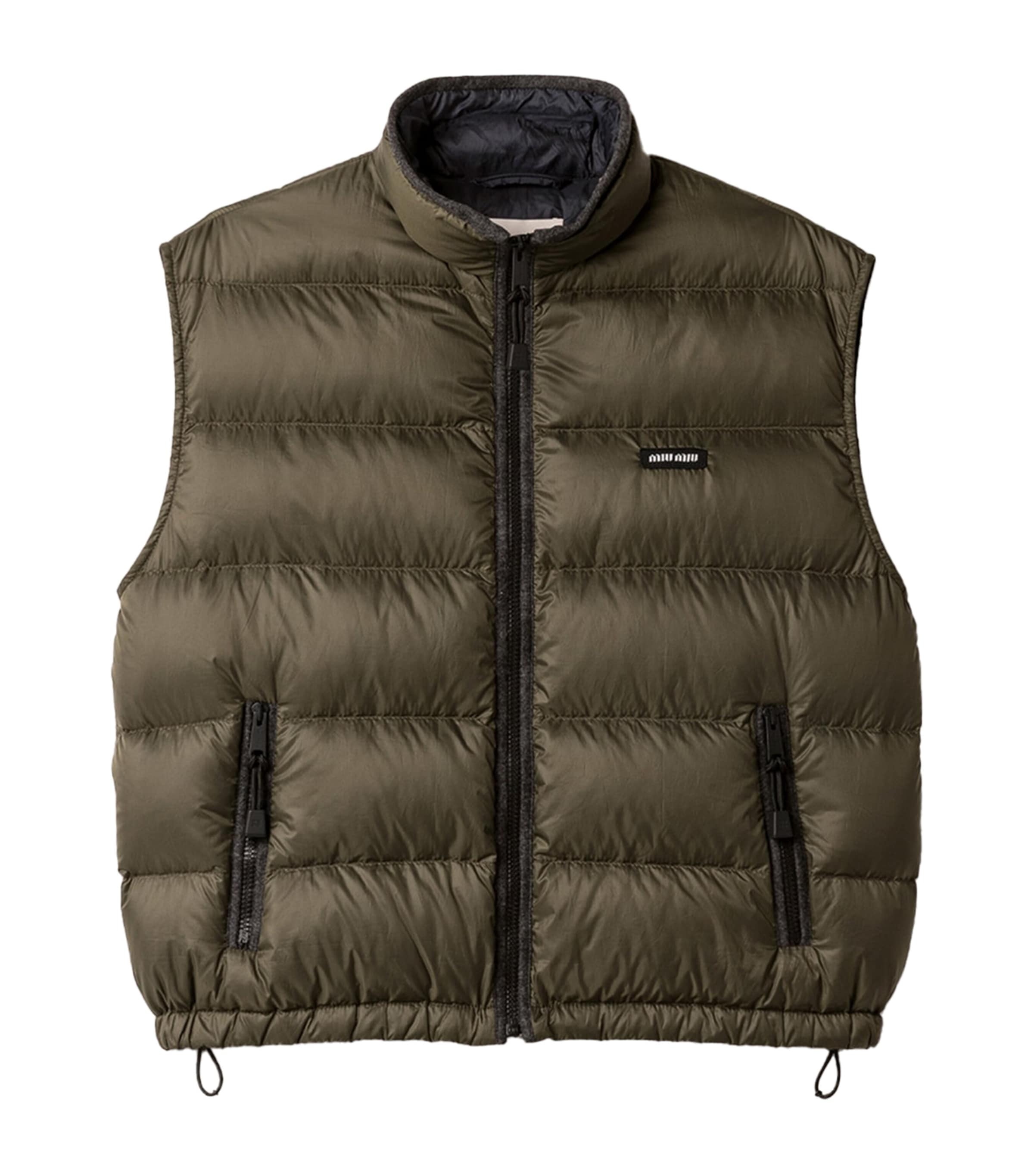 Miu Miu Womens Light Ponge Padded Vest Green