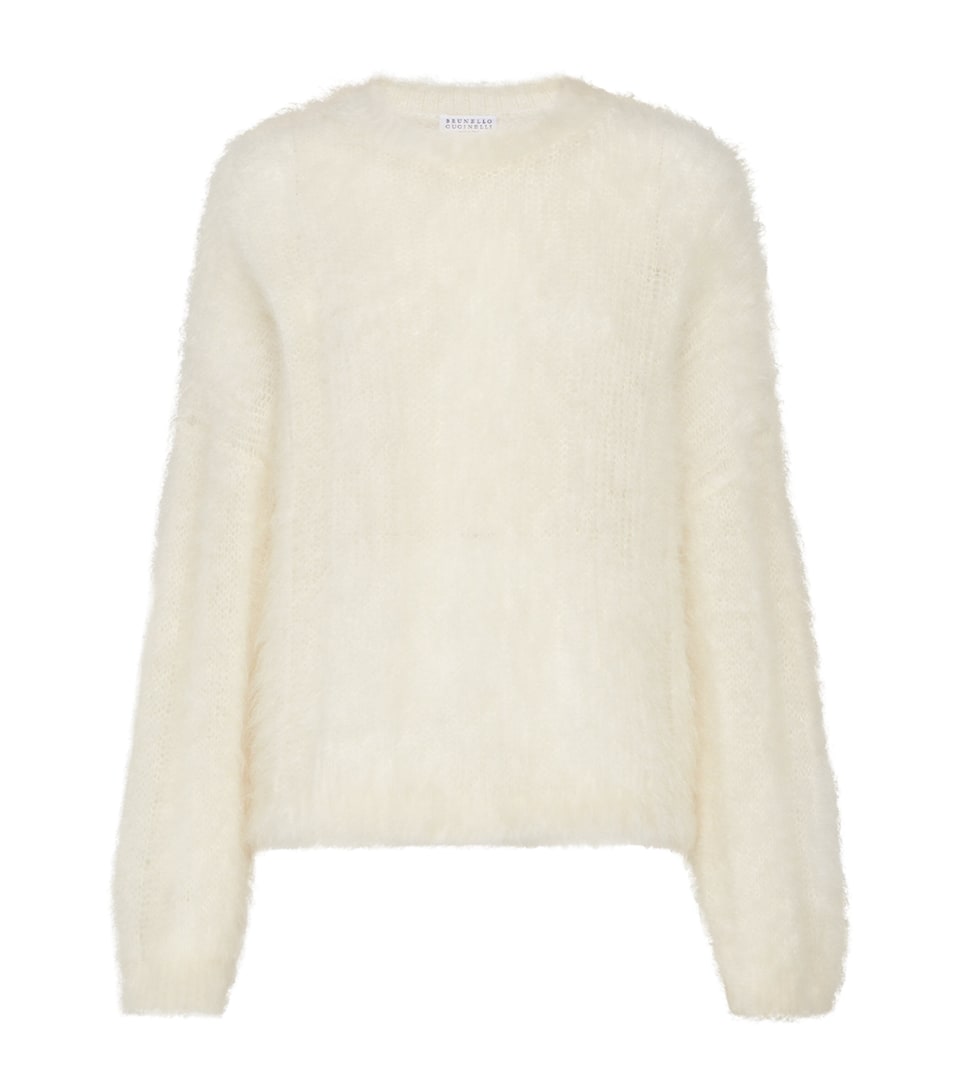 Mohair-Silk Crew Neck Sweater
