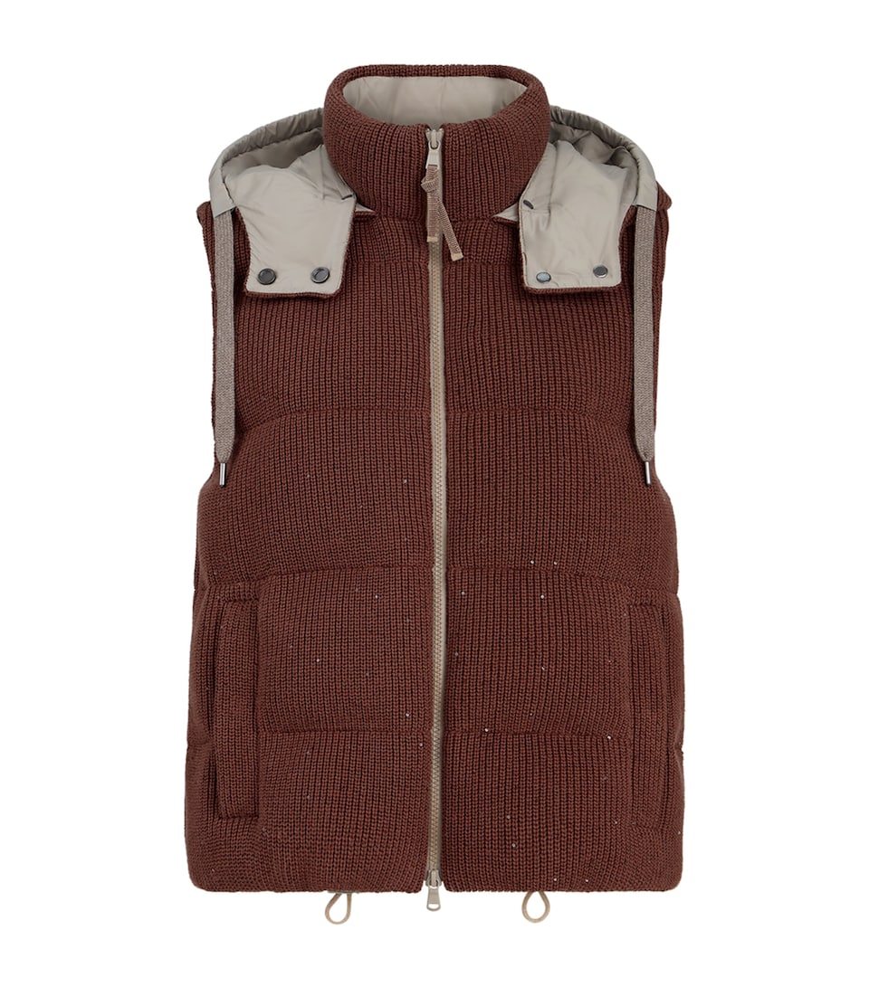 Stretch-Cotton Down Gilet