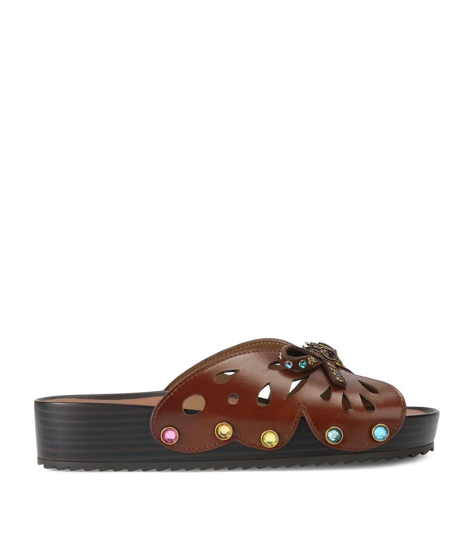 Kurt Geiger London Leather Boho Butterfly Sandals Brown
