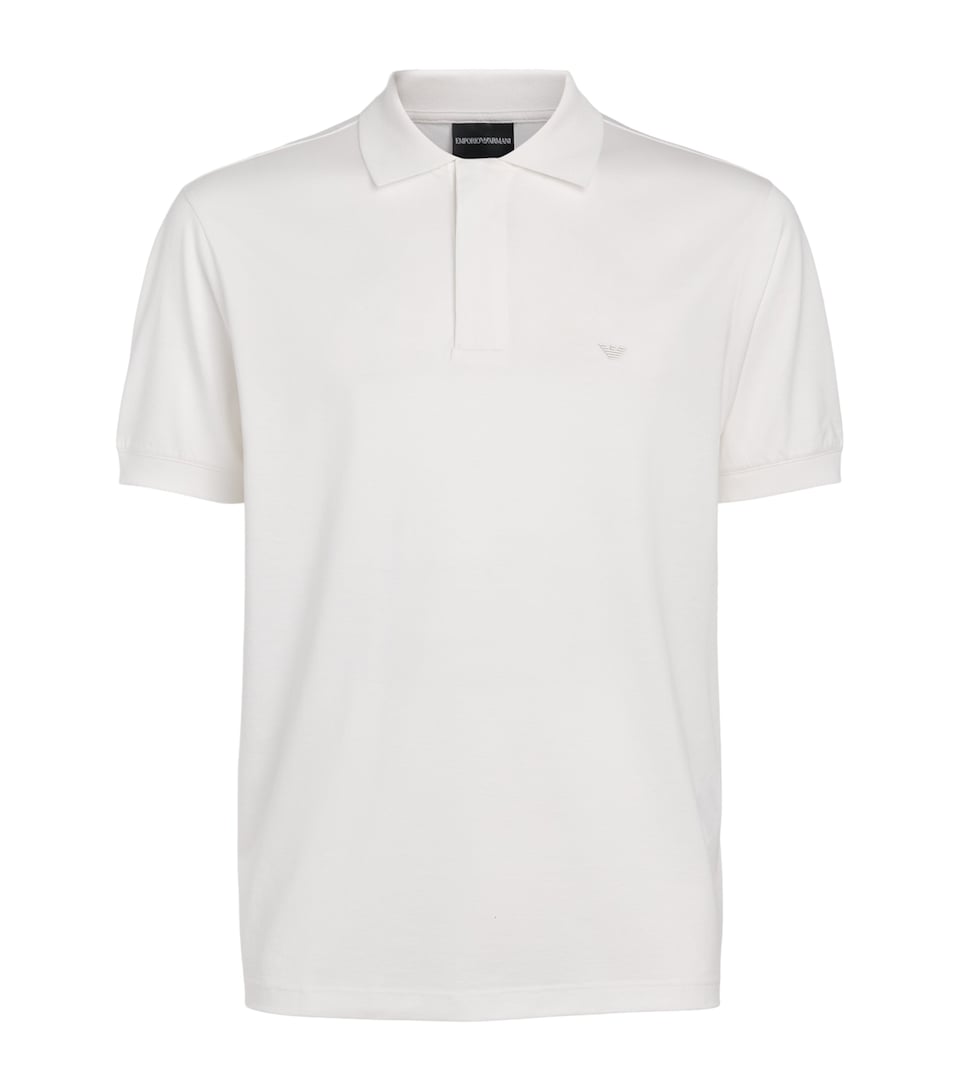 Emporio Armani Mens Concealed-Placket Logo Polo Shirt