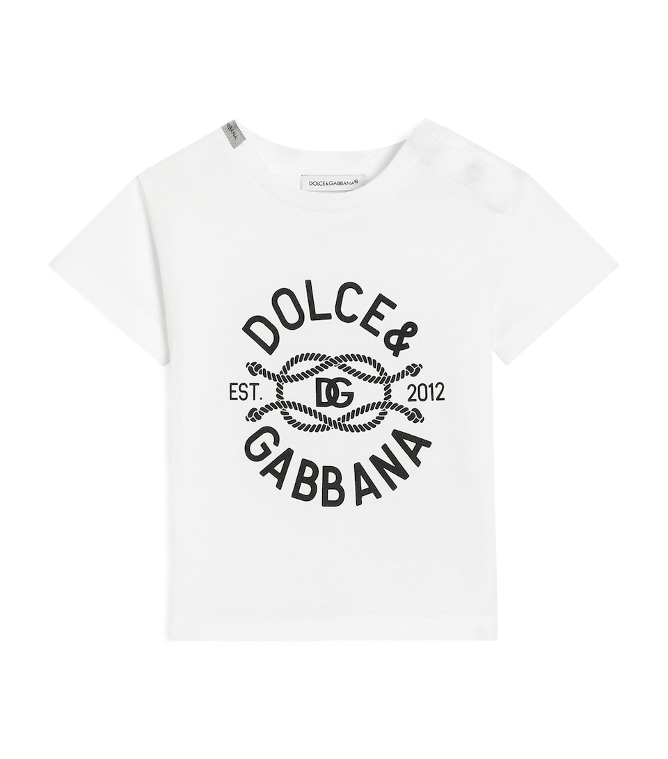 Dolce&Gabbana Kids Cotton Logo T-Shirt (3-30 Months) White