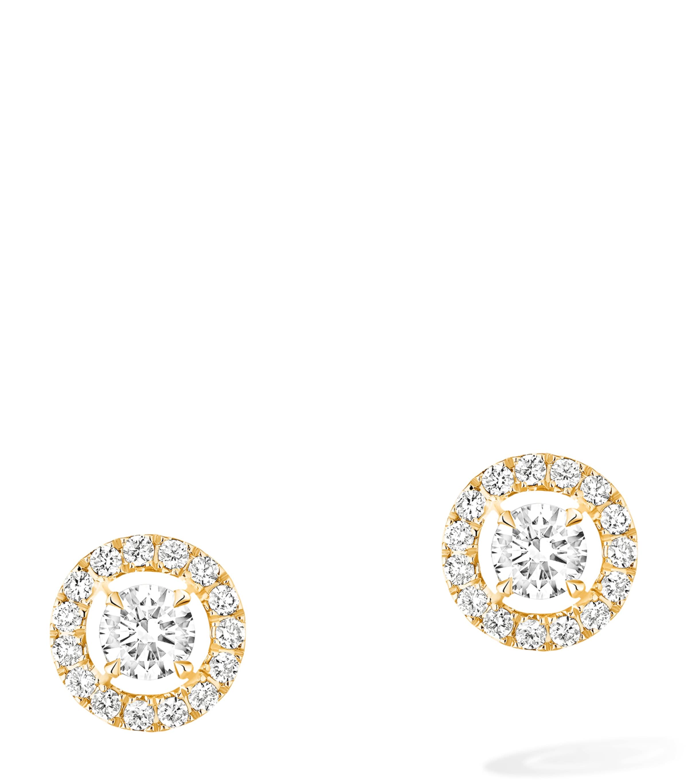 Messika Joy Yellow Gold and Diamond Small Stud Earrings White Gold