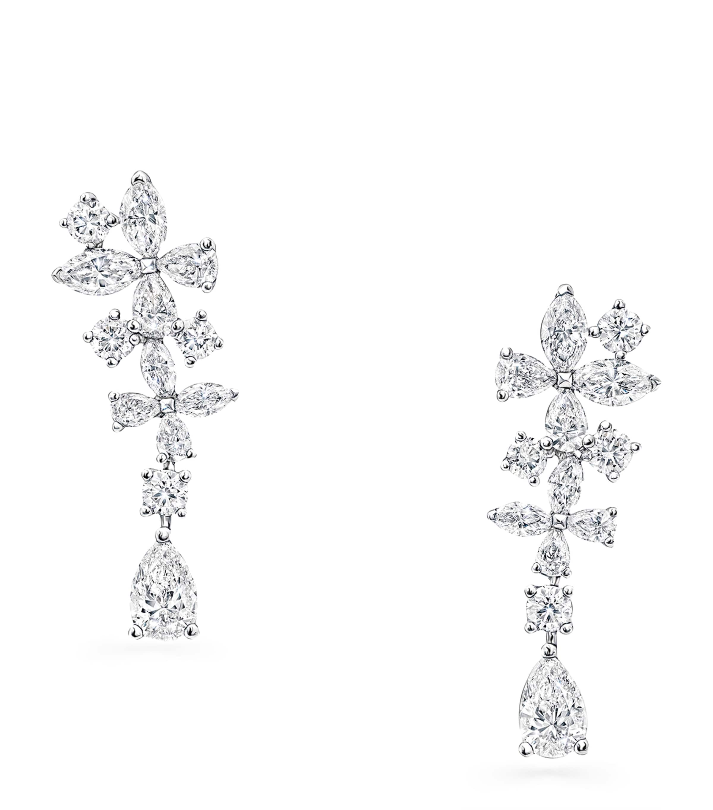 Graff White Gold and Diamond Butterfly Drop Earrings White Gold