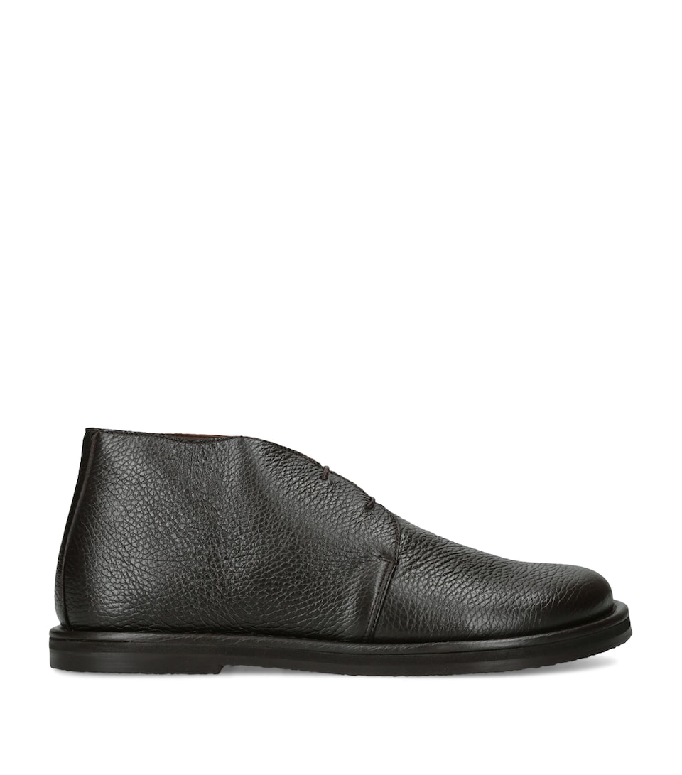 Studio Nicholson Grained Leather Woodrow Boots Dark Brown