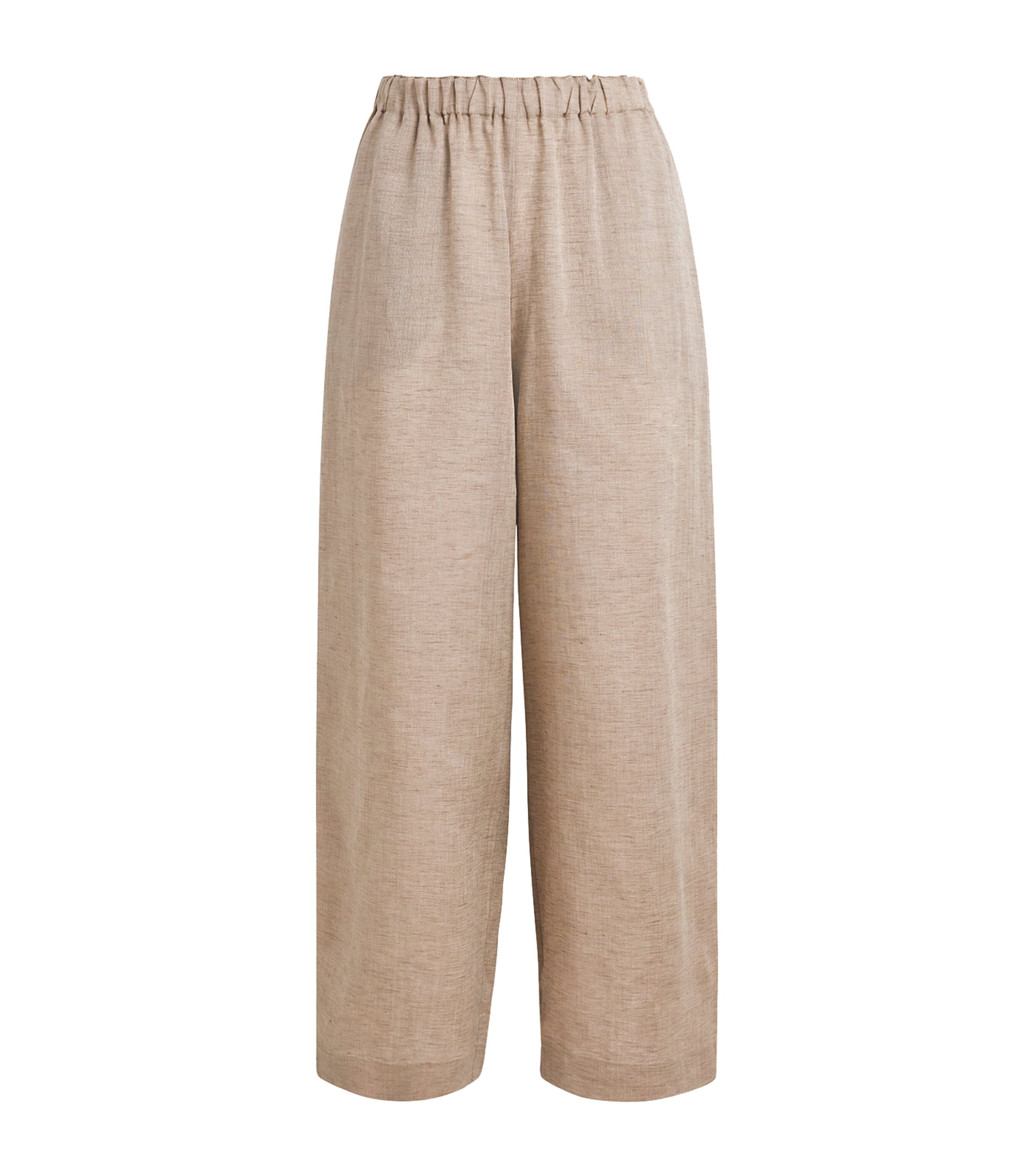 Fabiana Filippi Womens Linen Wide-Leg Trousers Tortora