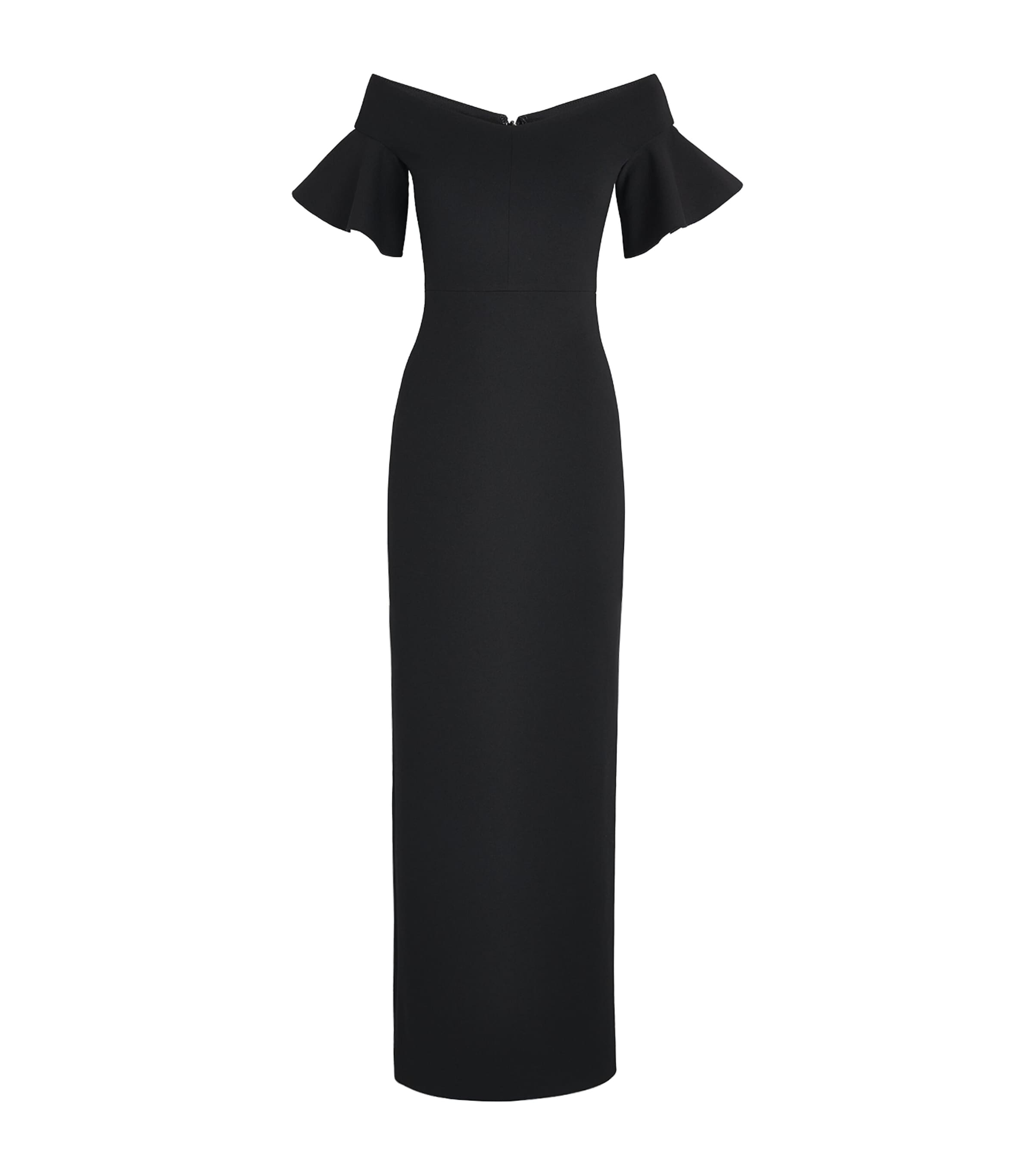 Solace London Womens Off-The-Shoulder Cielo Gown Black