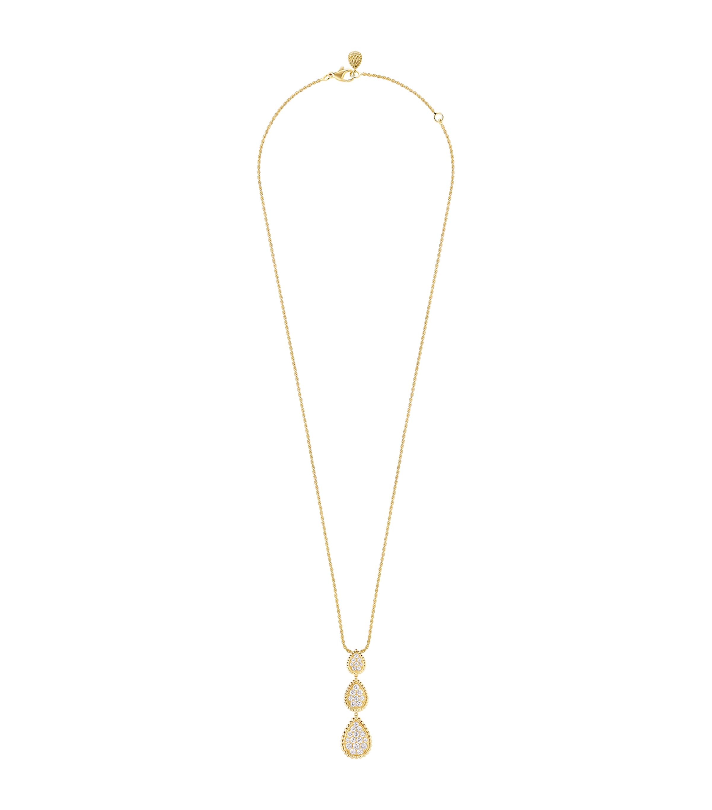 Boucheron Yellow Gold and Diamond Serpent Bohème Three Motifs Necklace Gold