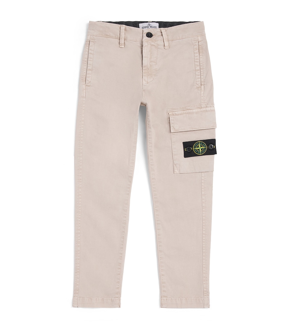 Stone Island Junior Stretch-Cotton Zip-Up Cargo Trousers (6-14 Years) Desert Sand