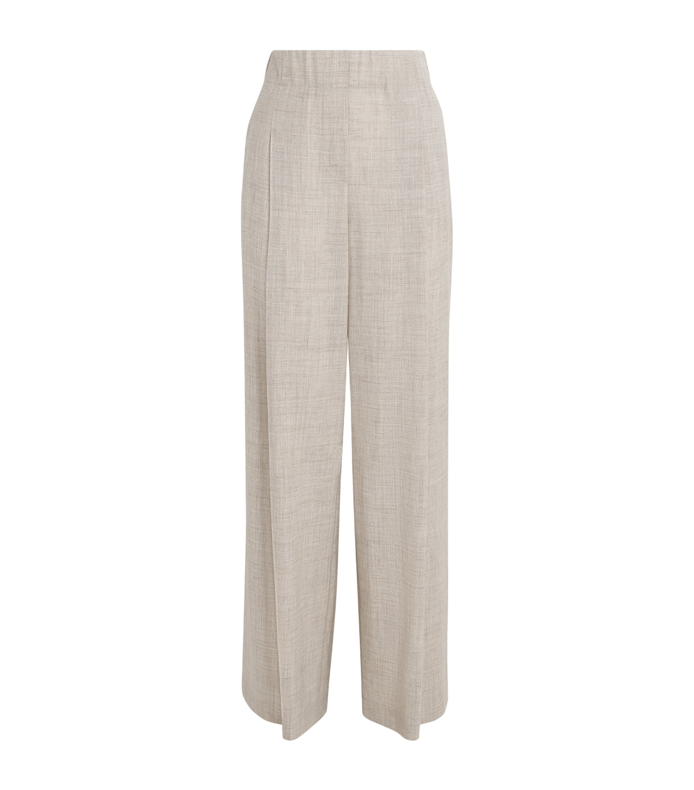 Wool-Cashmere Wide-Leg Trousers