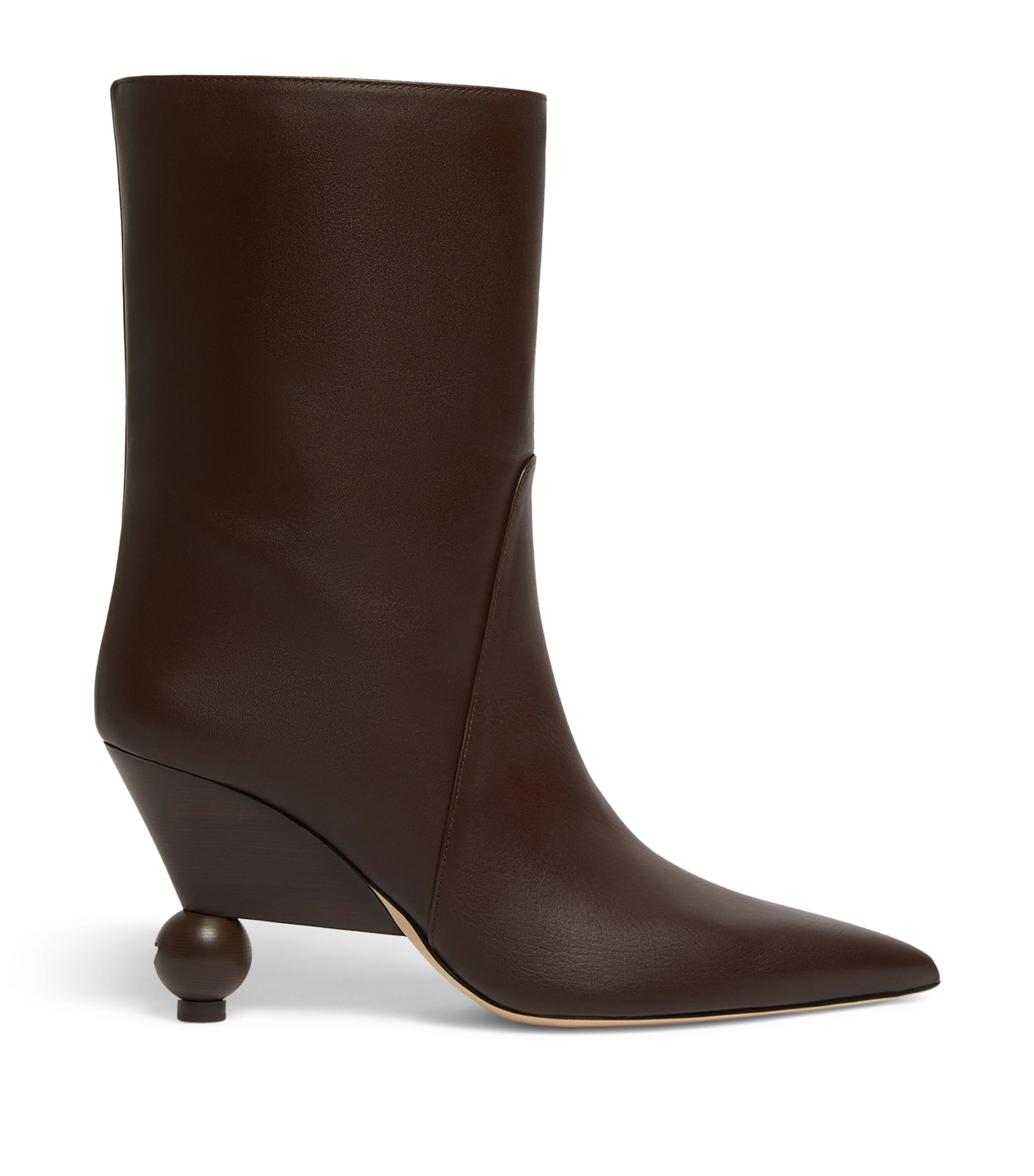 Weekend Max Mara Leather Ankle Boots 85 Chocolate