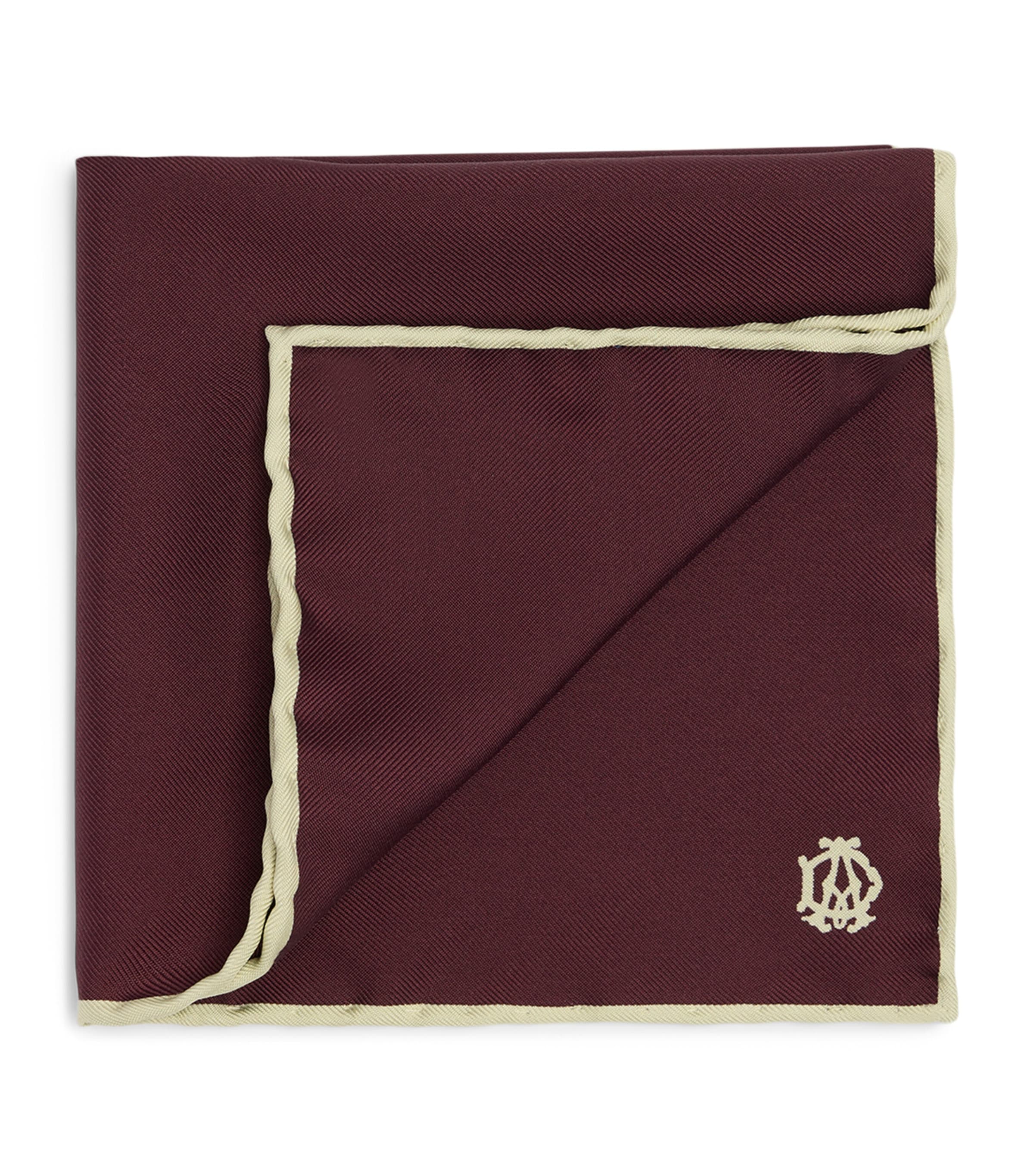 Mulberry Silk Cypher Logo Pocket Square