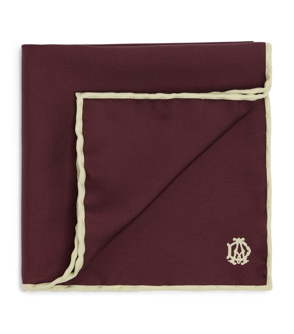 Dunhill Mulberry Silk Cypher Logo Pocket Square