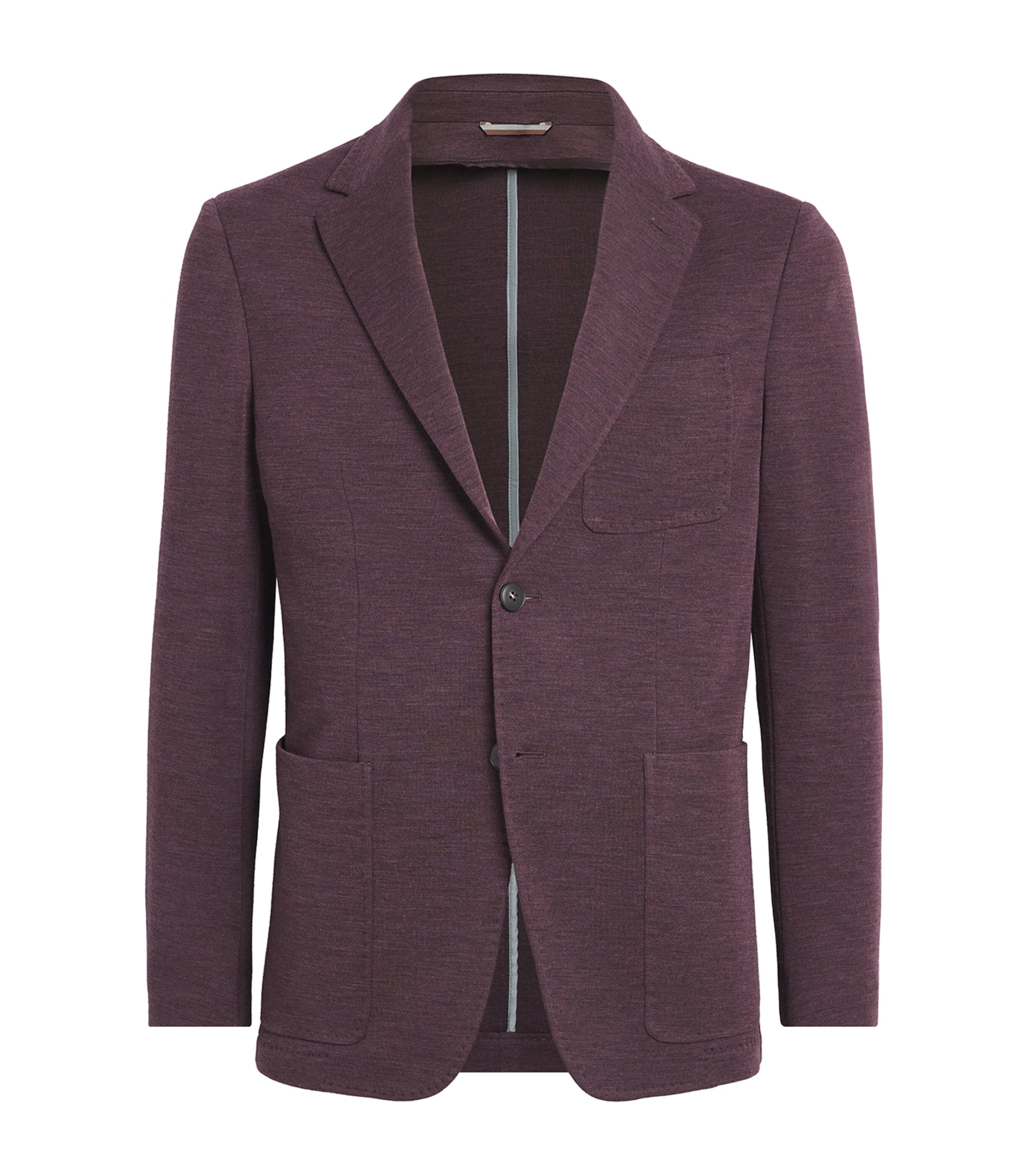 Canali Mens Wool Blazer Burgundy