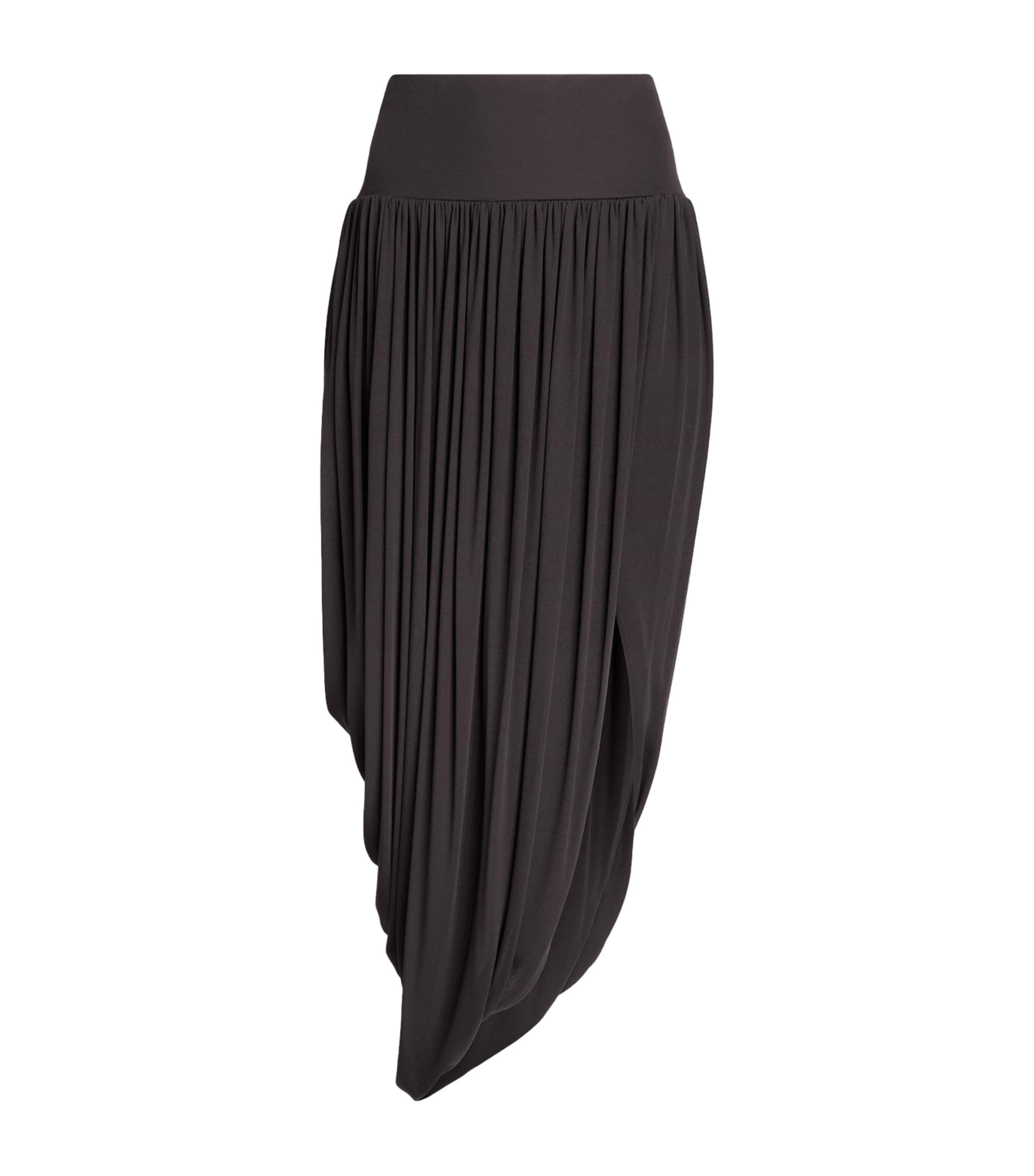 Alaïa Womens Twisted Asymmetric Mini Skirt Ebene