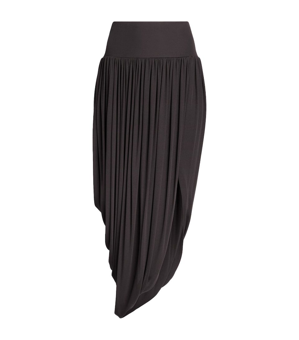 Alaïa Womens Twisted Asymmetric Mini Skirt Ebene