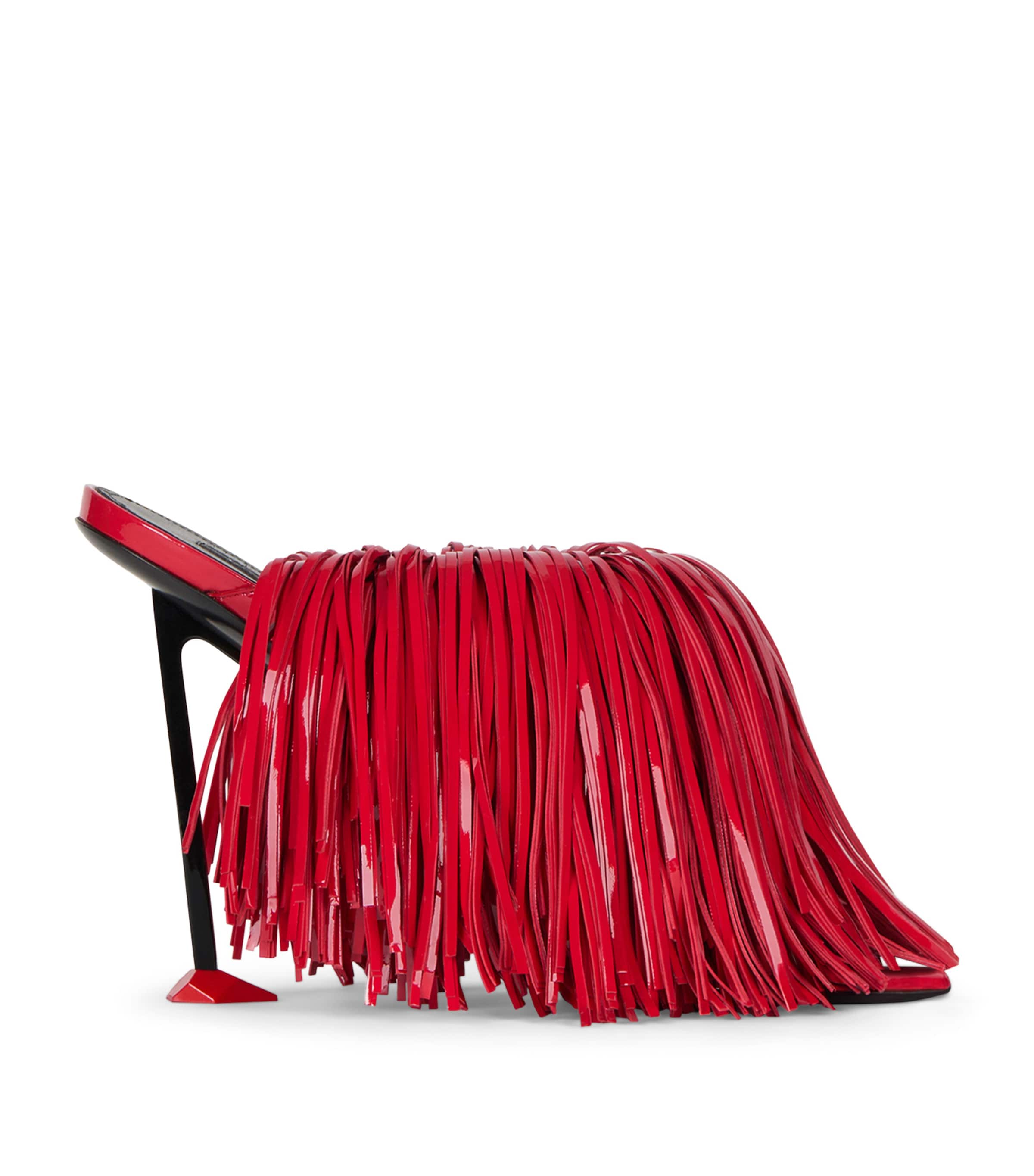 Givenchy Patent Leather Fringed Boudour Mules 95 Vermillon