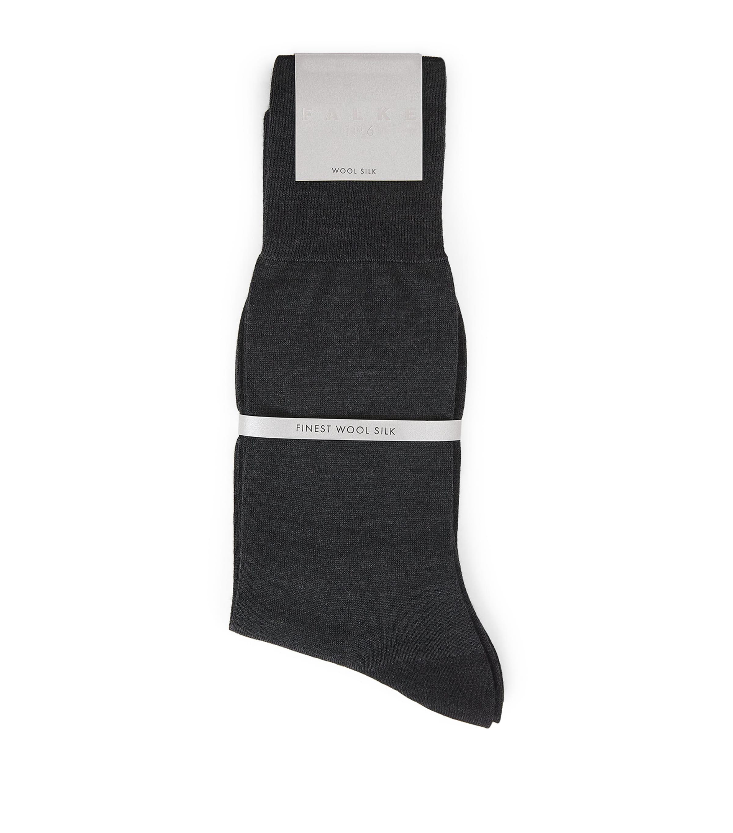 Falke Mens Wool-Silk-Blend No.6 Socks Anthramel