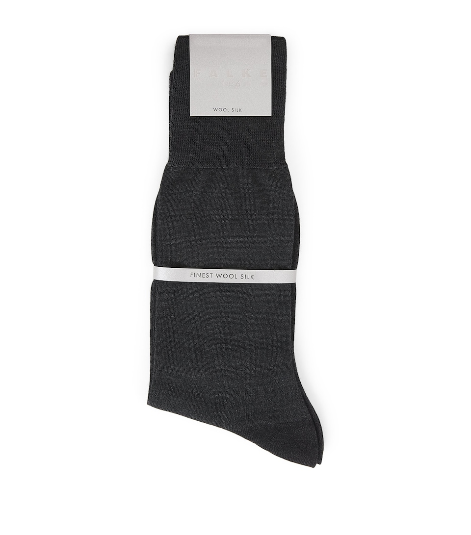 Falke Mens Wool-Silk-Blend No.6 Socks Anthramel