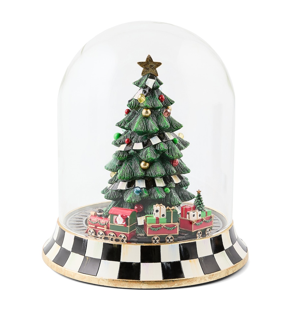 MacKenzie-Childs Christmas Tree Music Box Cloche Green