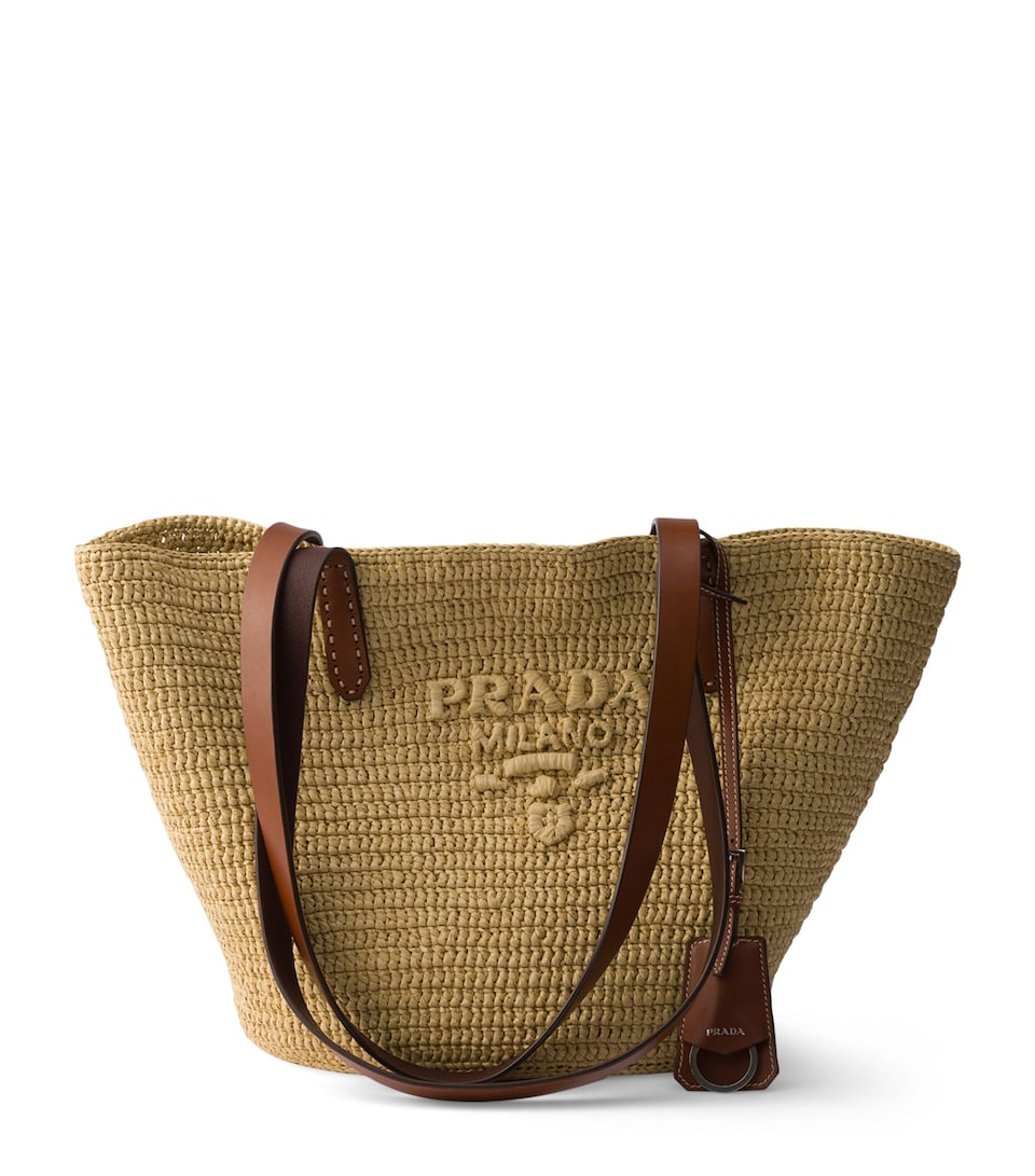 Prada Crochet Tote Bag Neutral