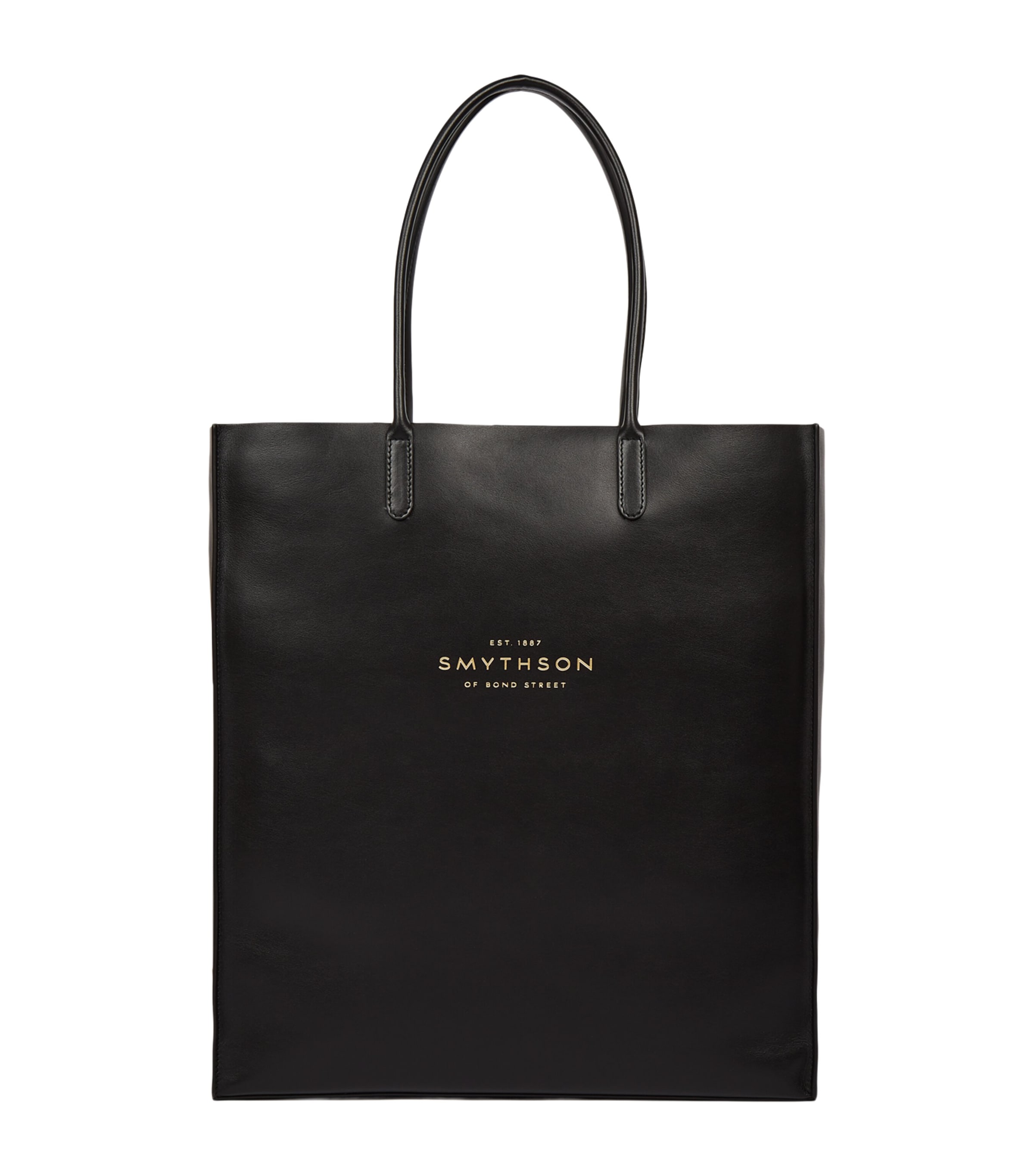 Smythson Mini Leather Kingly Tote Bag Black