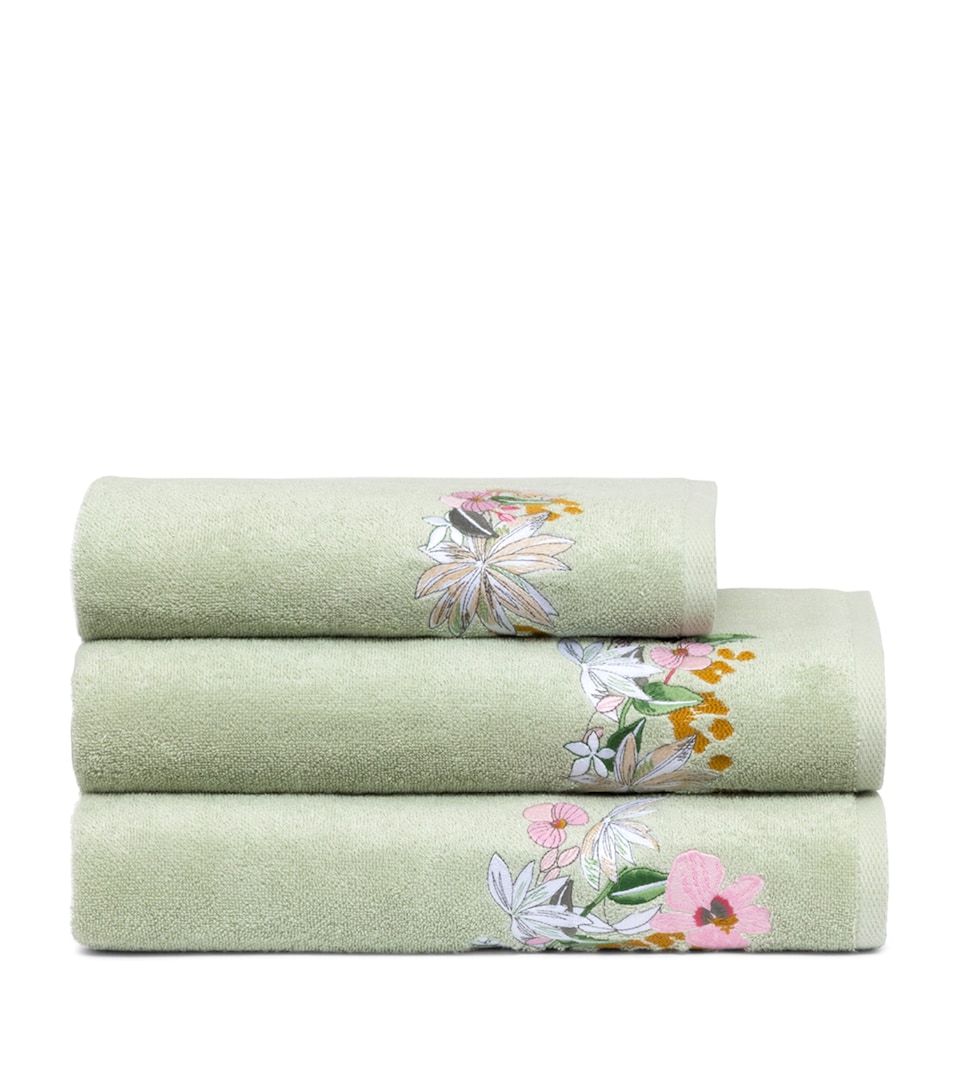 Embroidered Orchidee Hand Towel (55cm x 100cm)