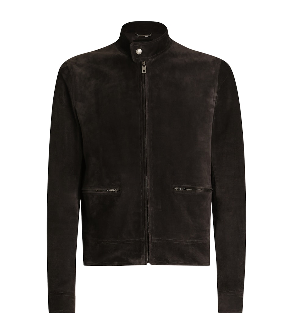 Calfskin Suede Biker Jacket