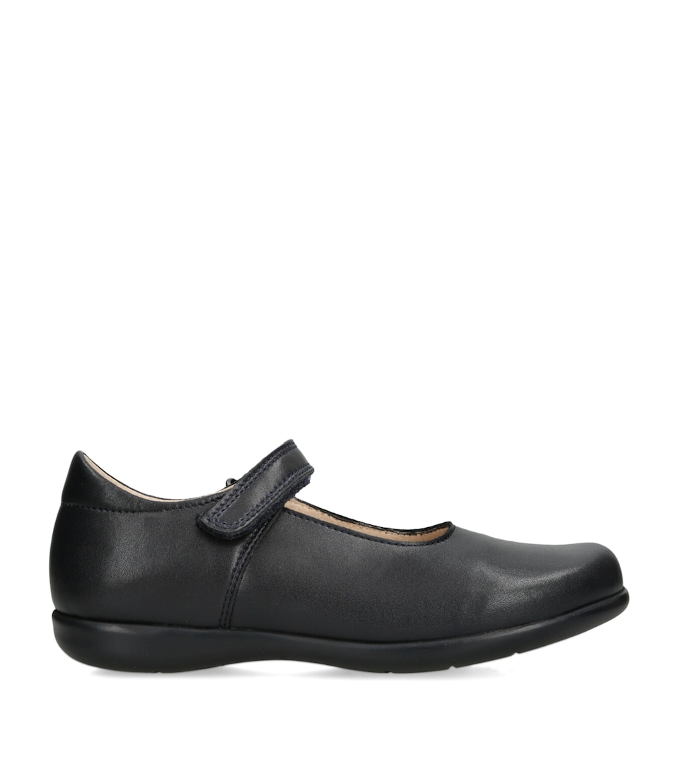 Trotters Leather Emily School Shoes Navy