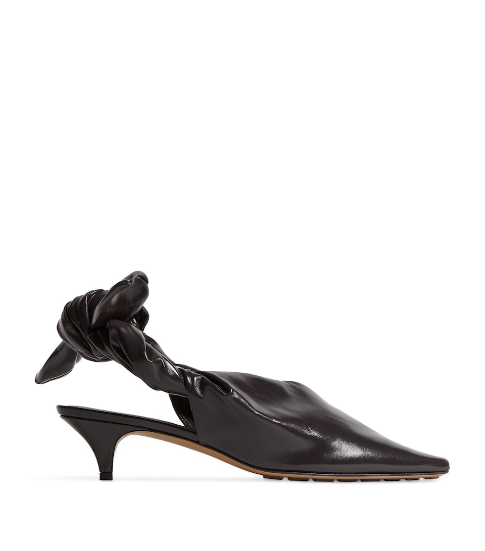 Bottega Veneta Leather Knot Slingback Heels 40
