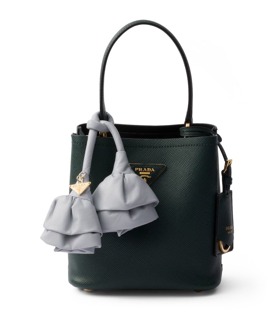 Mini Saffiano Leather Panier Top-Handle Bag