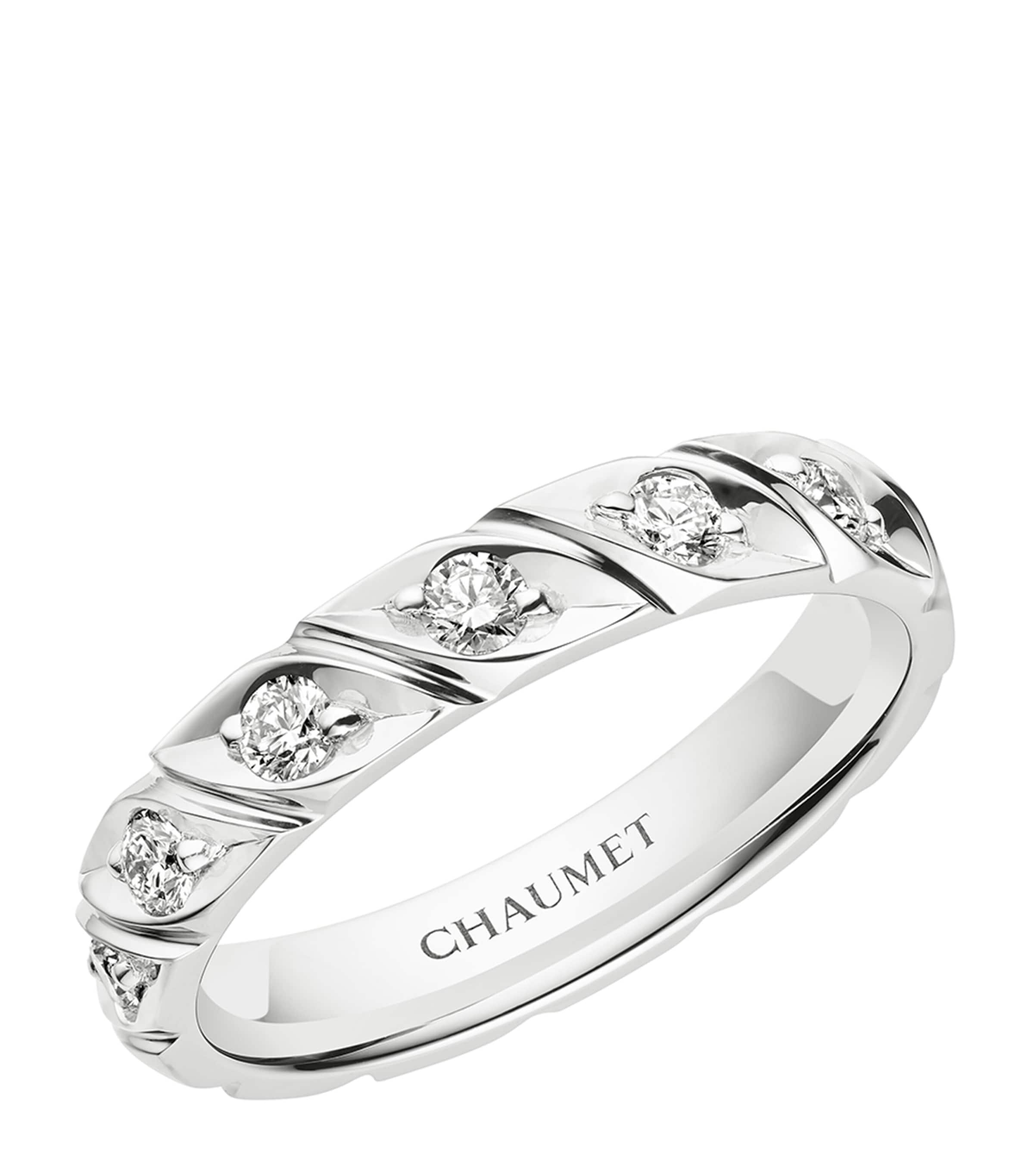 Platinum and Diamond Torsade de Chaumet Wedding Ring