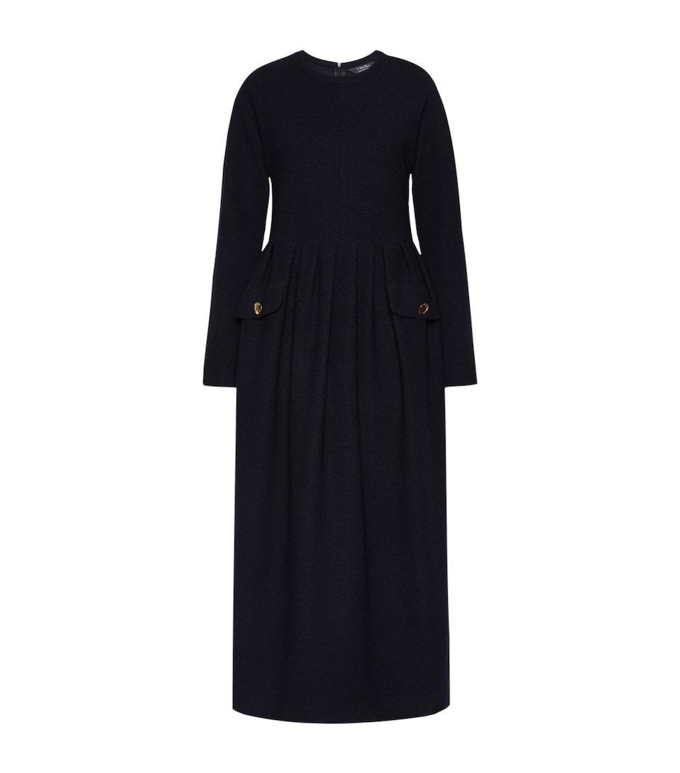 Max Mara Womens Jersey Pocket-Detail Midi Dress Ultramarine
