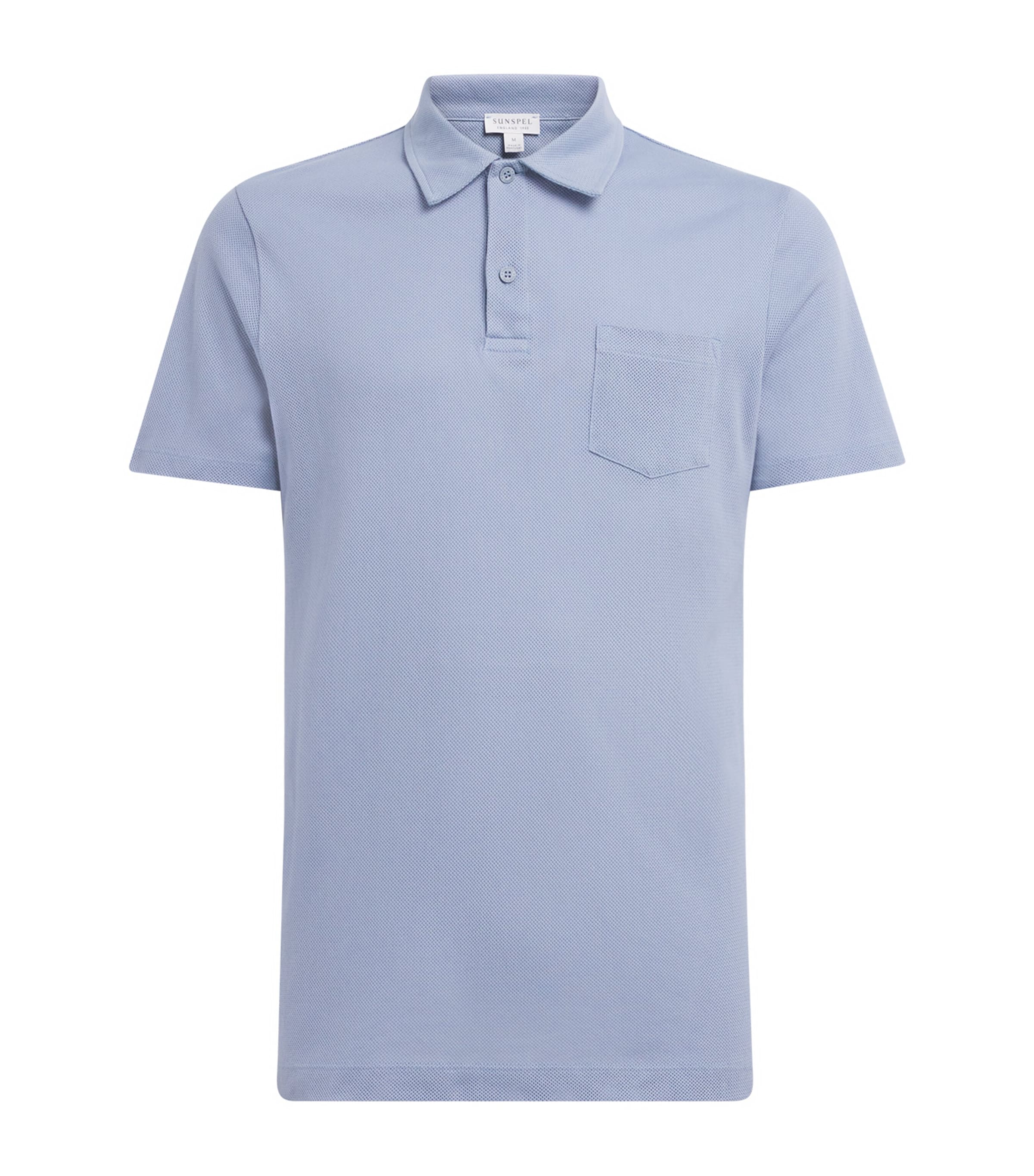 Sunspel Mens Supima Cotton Riviera Polo Shirt Powder