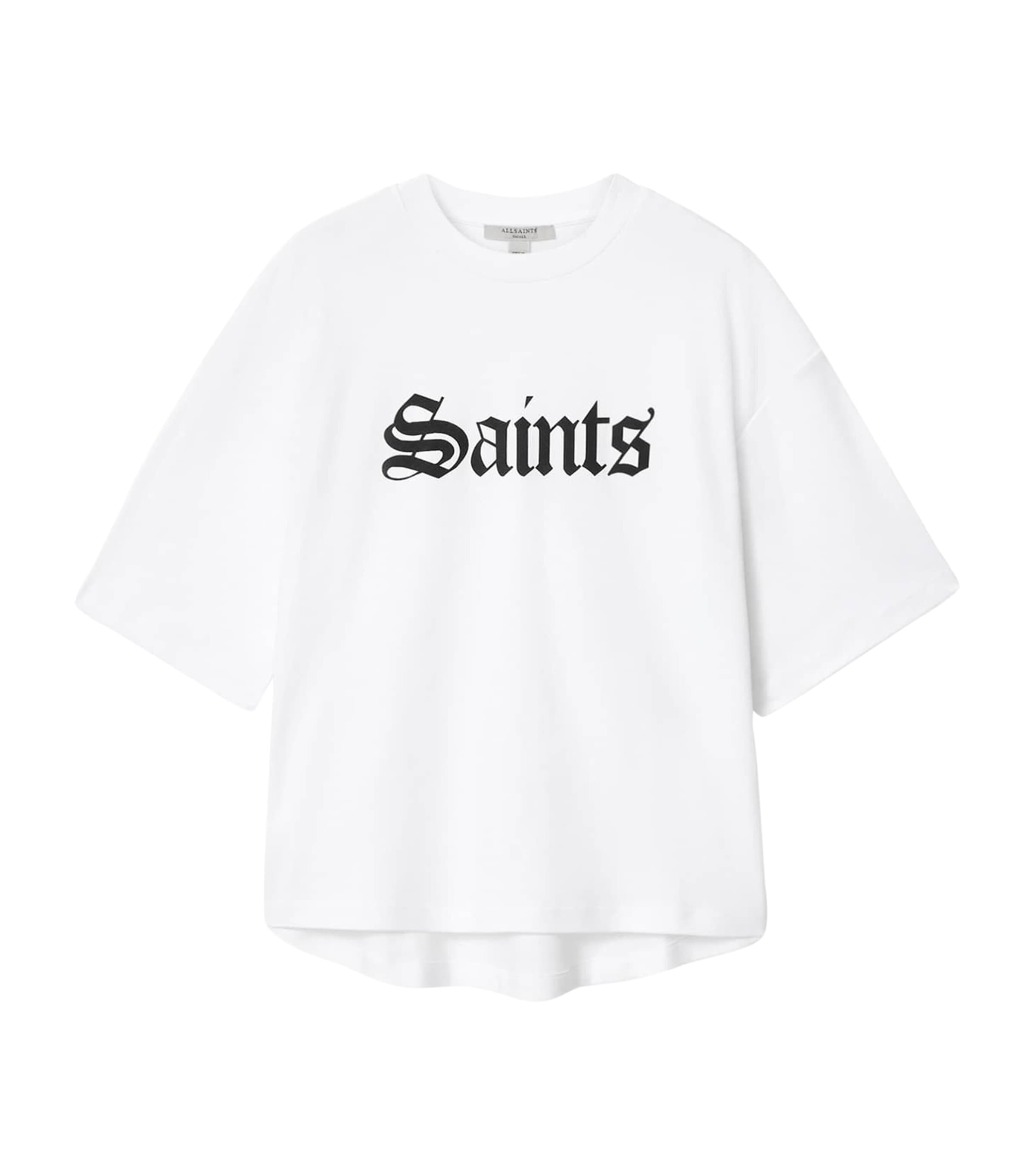 AllSaints Womens Organic Cotton Oversized Amelie T-Shirt Optic White