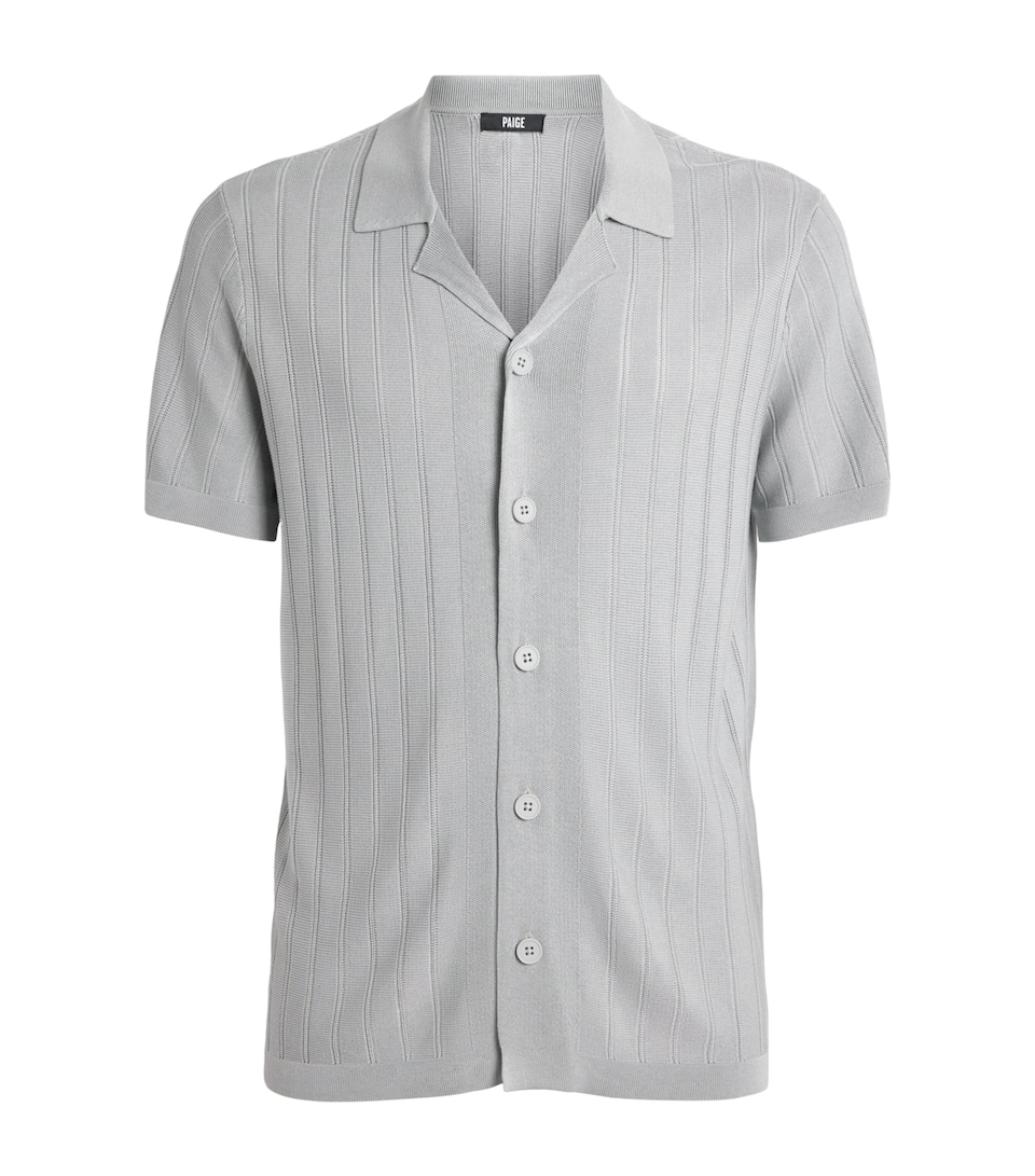 PAIGE Mens Knitted Copley Polo Shirt Ocean Grey