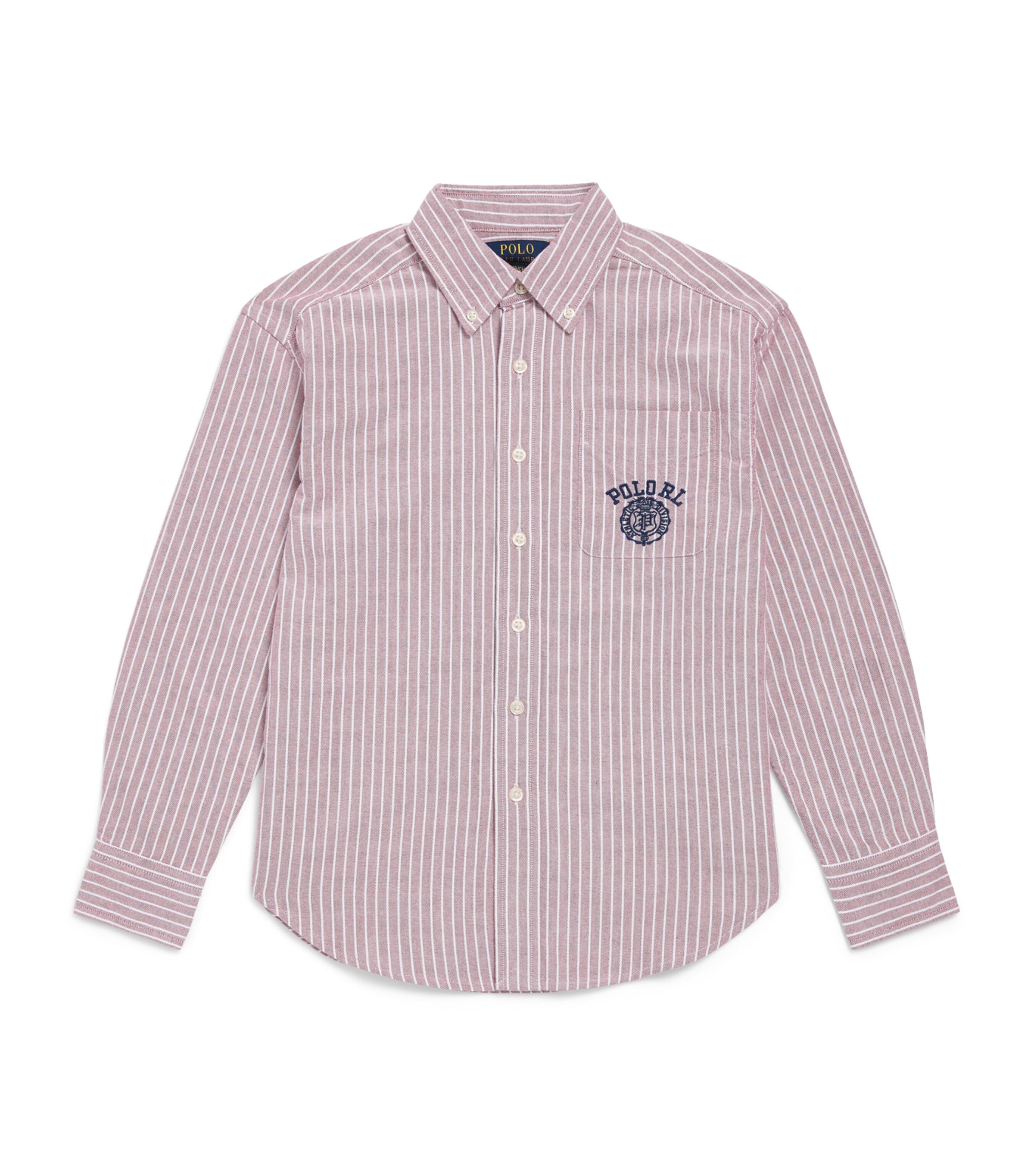 Ralph Lauren Kids Striped Oxford Shirt (6-14 Years) Burgundy Whte