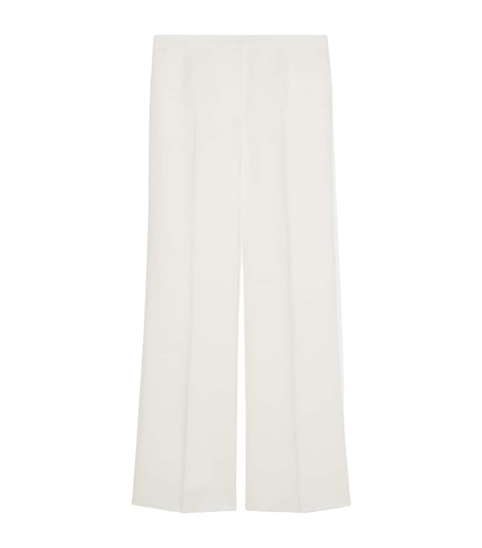 Marina Rinaldi Womens Linen Straight Trousers White