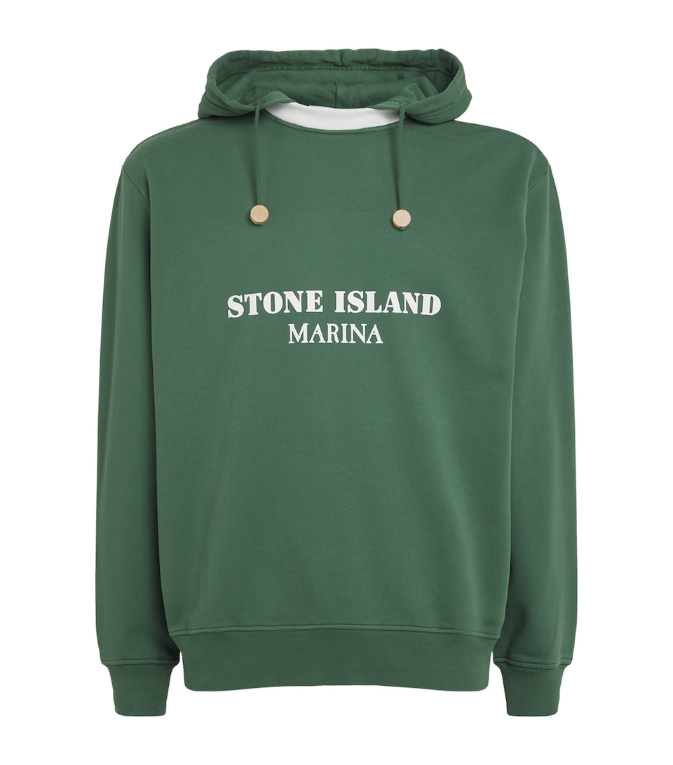 Stone Island Mens Cotton Marina Print Hoodie