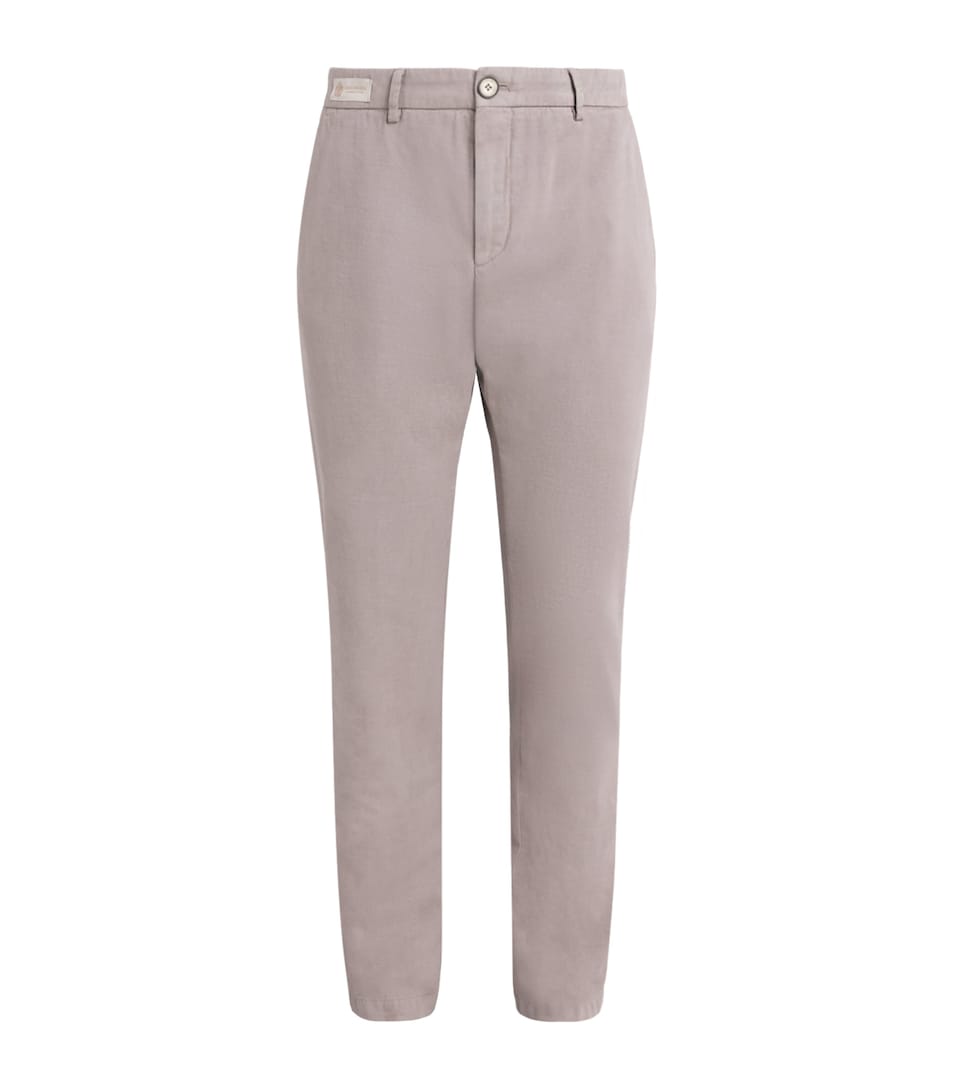 Paul & Shark Mens Cotton-Cashmere Straight Chinos Fungo