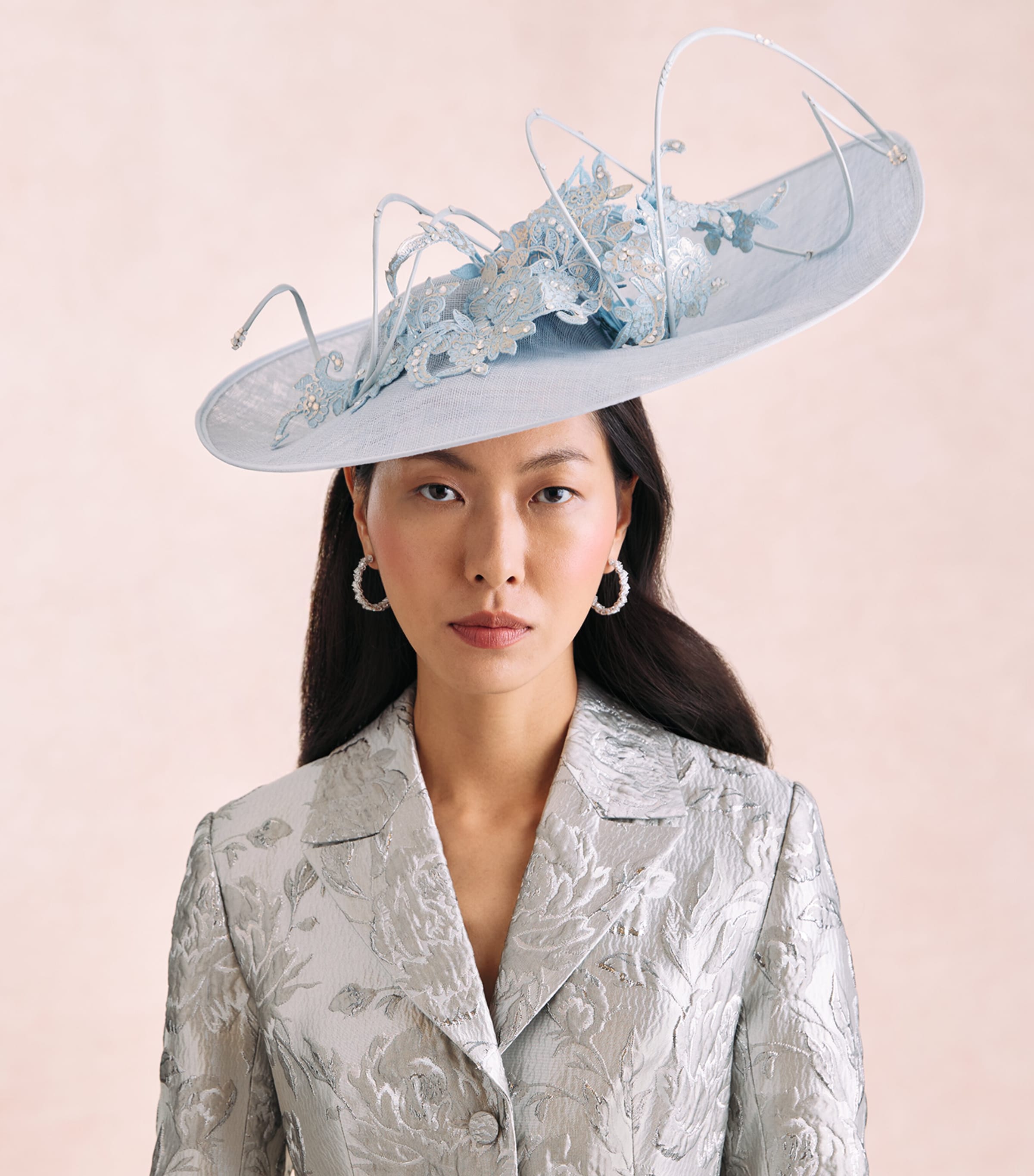 Vivien Sheriff Appliqué Equestrian Hat Ice Blue