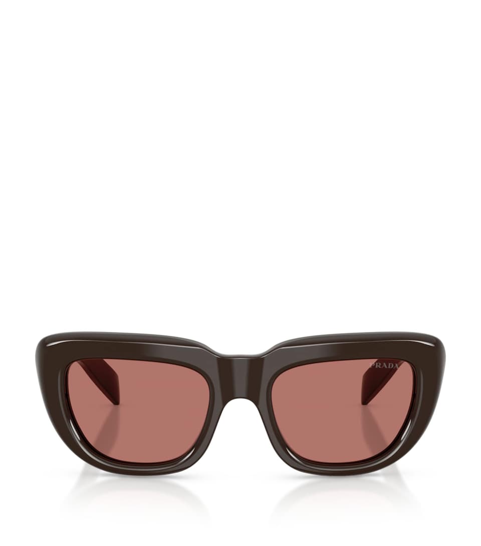 Prada PR D07S Rectangle Sunglasses Brown