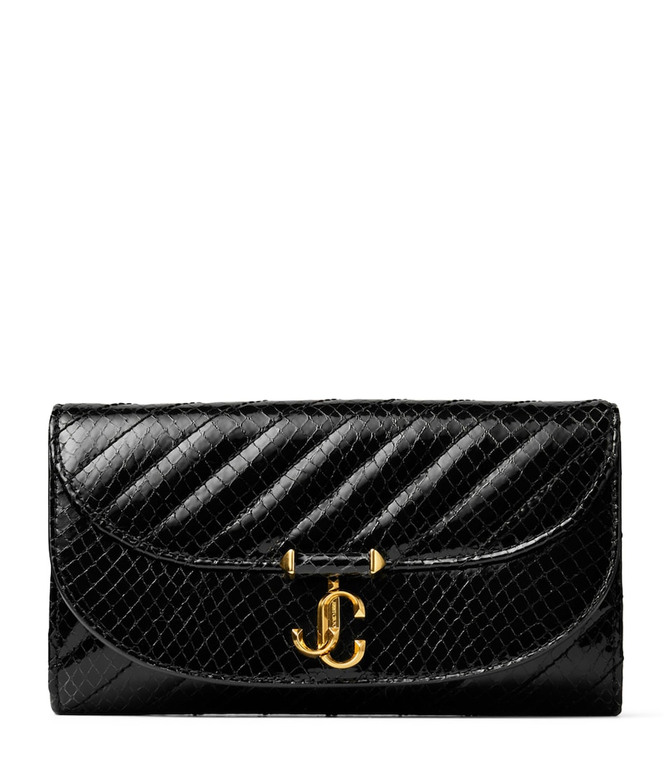 Quilted Leather Curve Chain Wallet
