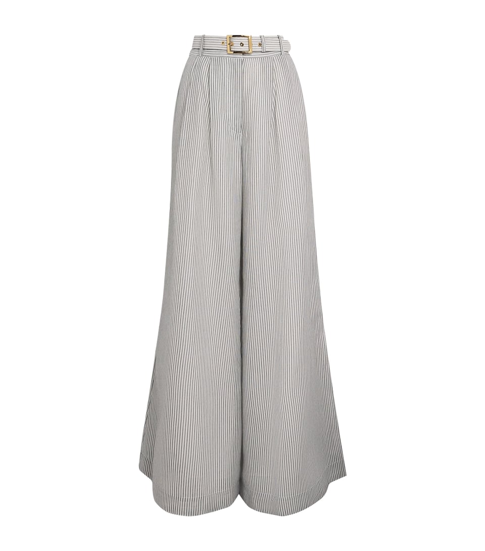 Cotton-Silk Hypnotic Wide-Leg Trousers