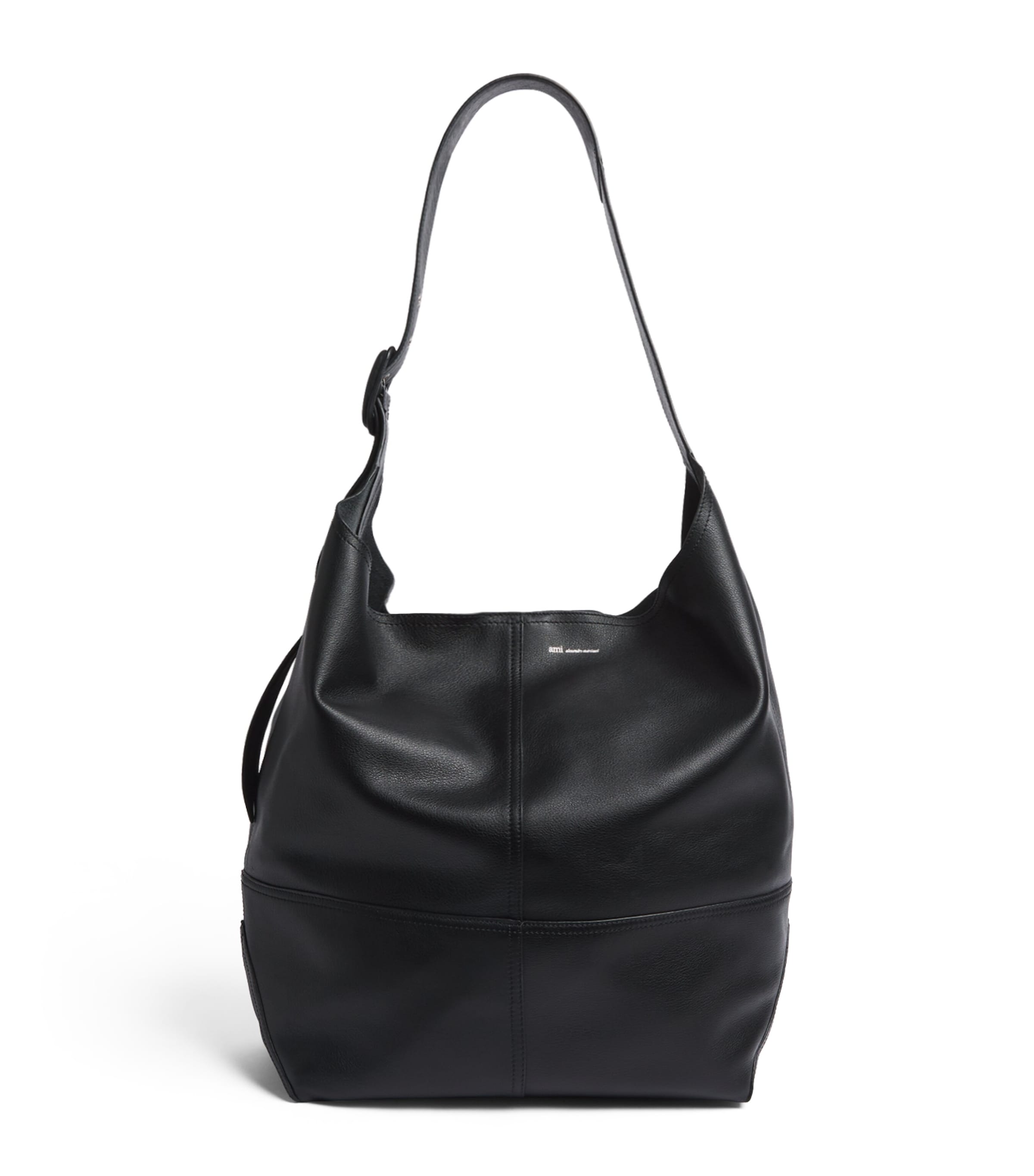 AMI Paris Leather Etienne Tote Bag Noir