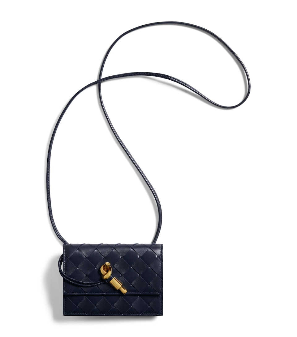 Leather Intrecciato Andiamo Badge Holder