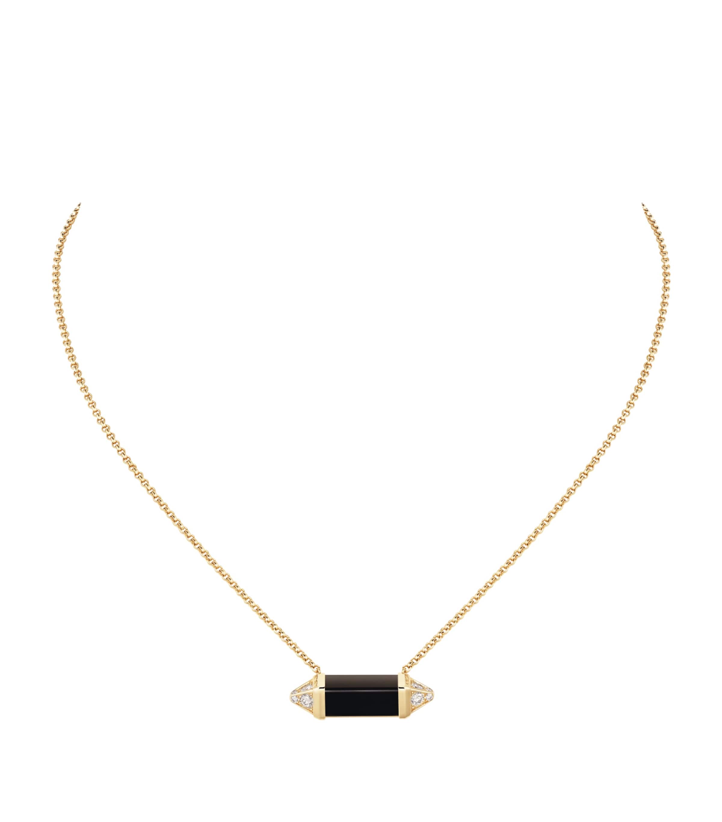 Yellow Gold, Diamond and Onyx Les Berlingots de Cartier Pendant Necklace